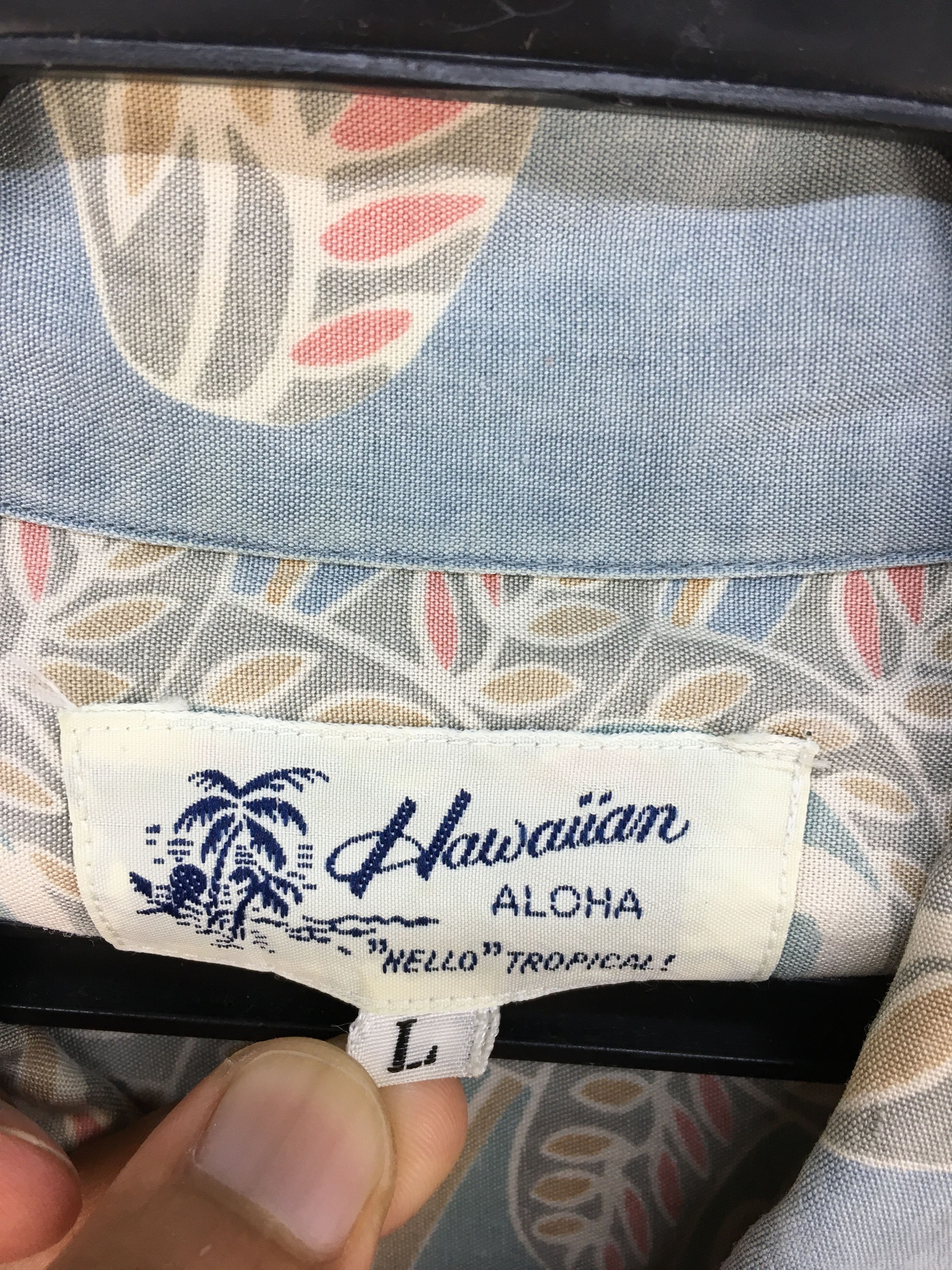 Vintage Vintage ALOHA Hello Tropical Blue Faded Hawaiian Shirt Size US L / EU 52-54 / 3 - 7 Thumbnail
