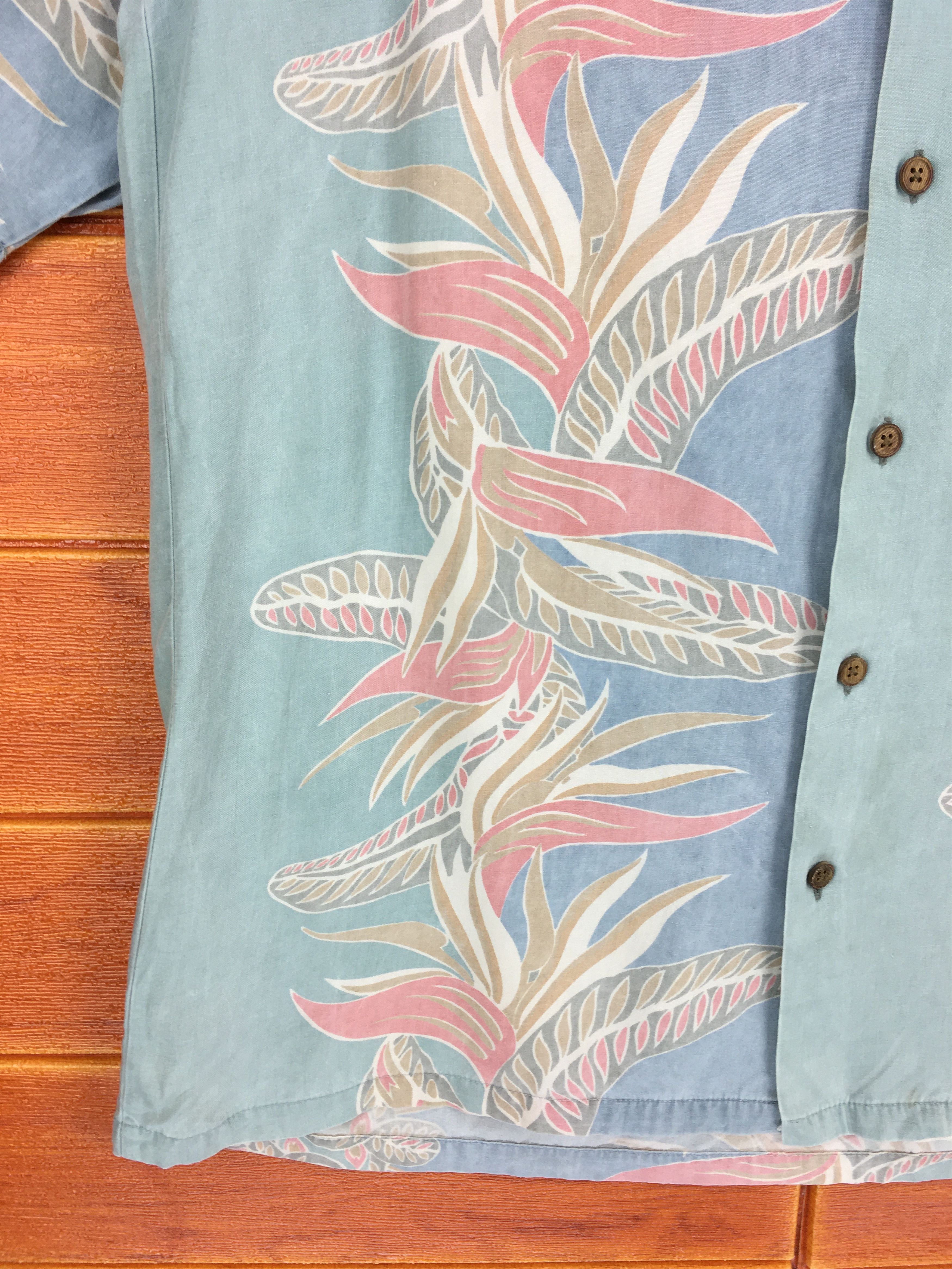 Vintage Vintage ALOHA Hello Tropical Blue Faded Hawaiian Shirt Size US L / EU 52-54 / 3 - 5 Thumbnail