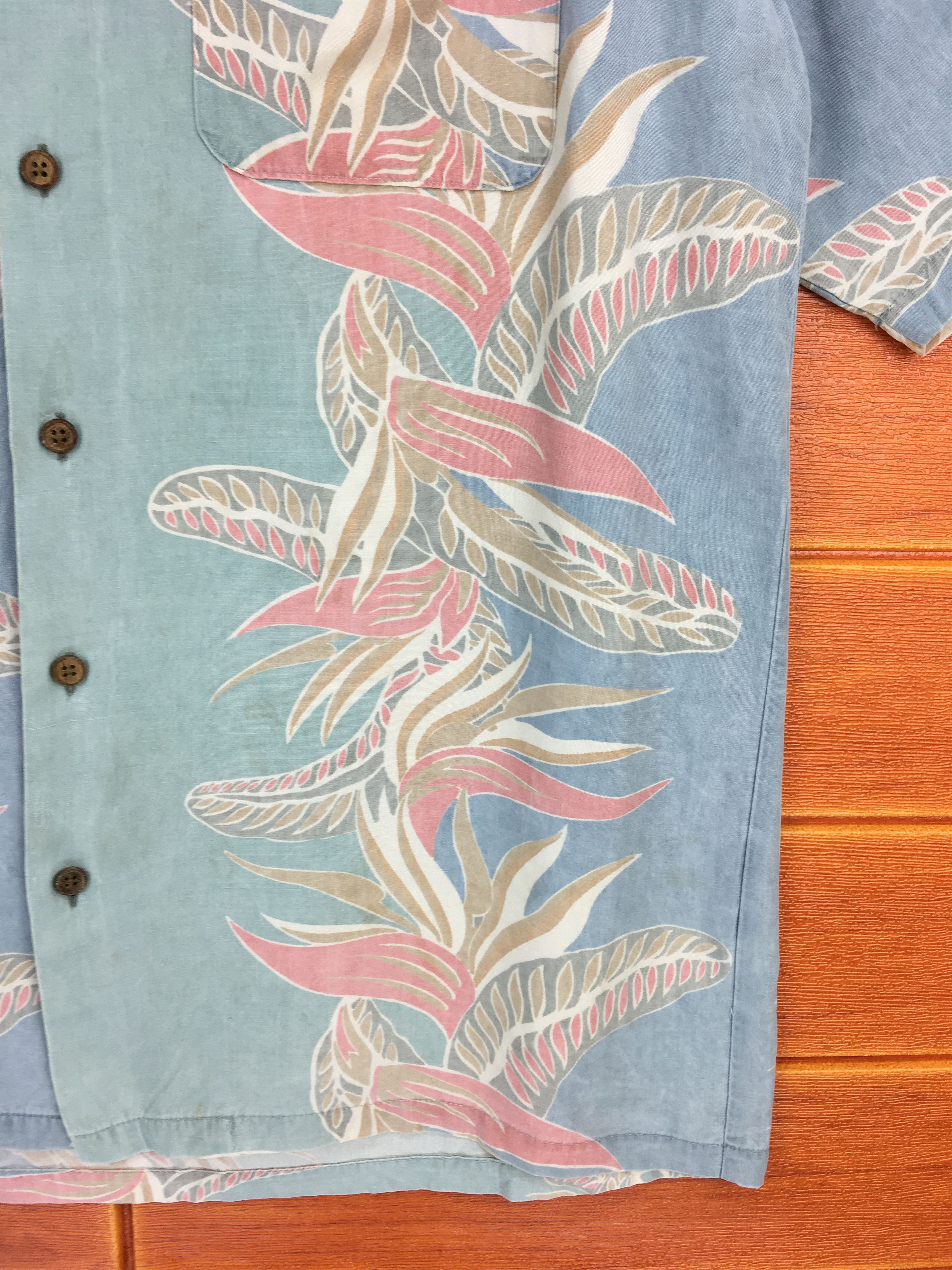 Vintage Vintage ALOHA Hello Tropical Blue Faded Hawaiian Shirt Size US L / EU 52-54 / 3 - 6 Thumbnail
