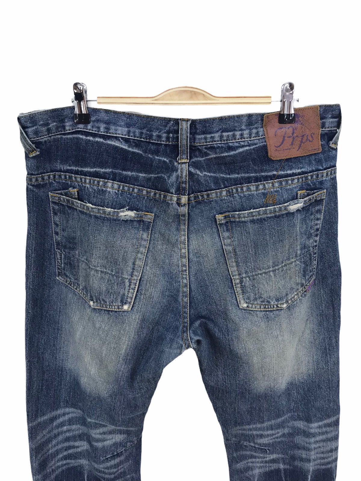 Prps Vintage PRPS Distress Faded Denim Jeans Size US 34 / EU 50 - 5 Thumbnail