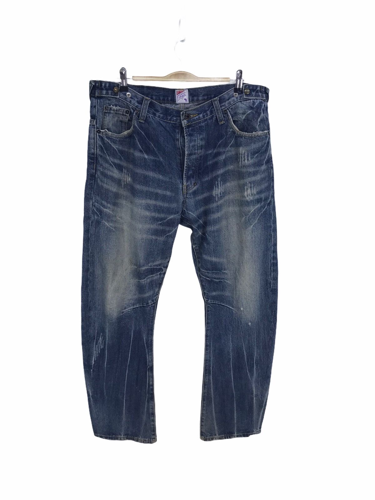 Prps Vintage PRPS Distress Faded Denim Jeans Size US 34 / EU 50 - 2 Thumbnail
