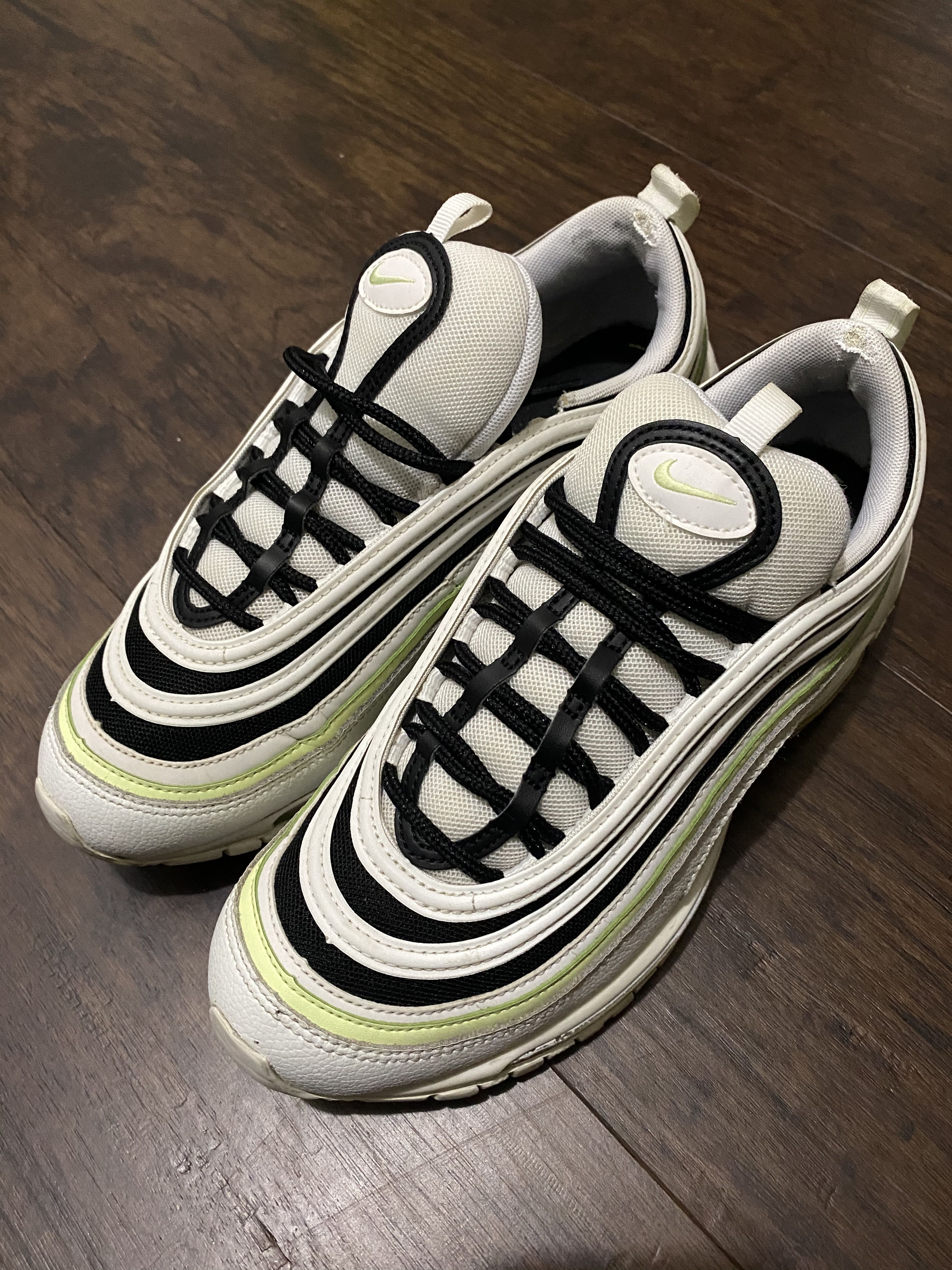 Nike Air Max 97 White Black Volt running Women Size