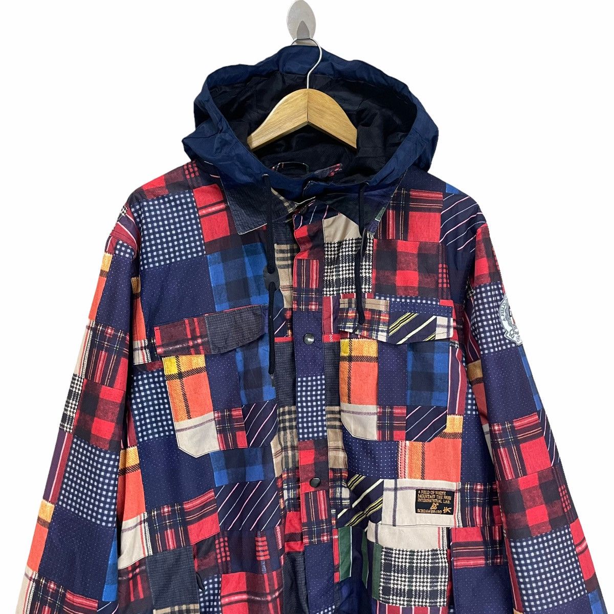 Japanese Brand 💥 SCREAM SNOWBOARD JAPAN PRINTED PATCHWORK JACKET Size US XL / EU 56 / 4 - 2 Thumbnail