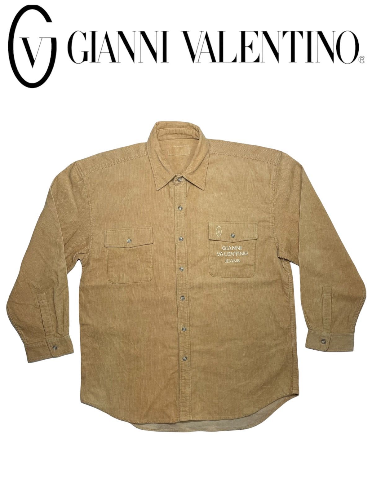Gianni Valentino × Valentino × Vintage Vintage 90s Gianni Valentino Corduroy sand khaki brown retr Size US L / EU 52-54 / 3 - 2 Thumbnail