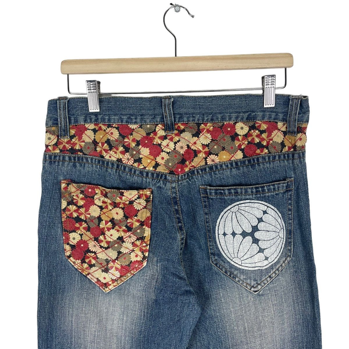 Japanese Brand ☀️PATCHWORK DENIM POP ART JEANS PANTS LIKE KAPITAL Size US 32 / EU 48 - 14 Thumbnail