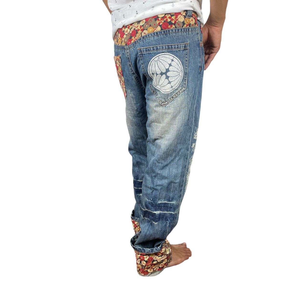 Japanese Brand ☀️PATCHWORK DENIM POP ART JEANS PANTS LIKE KAPITAL Size US 32 / EU 48 - 6 Thumbnail