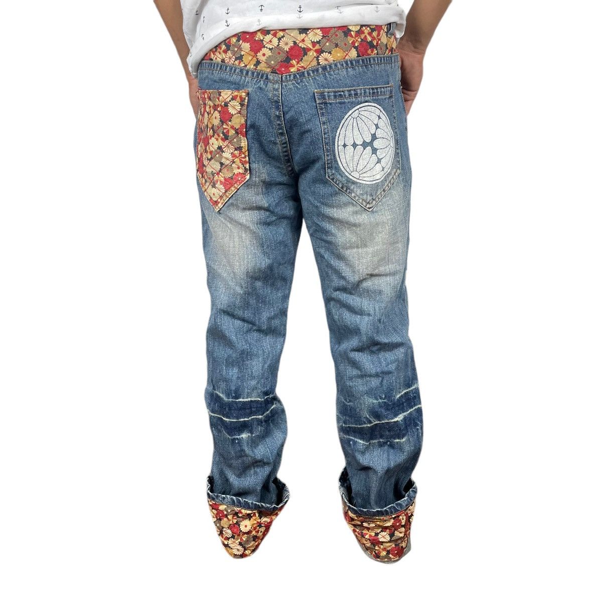 Japanese Brand ☀️PATCHWORK DENIM POP ART JEANS PANTS LIKE KAPITAL Size US 32 / EU 48 - 5 Thumbnail
