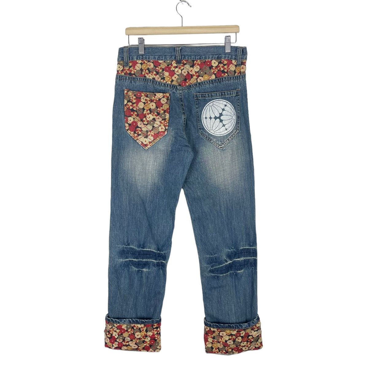 Japanese Brand ☀️PATCHWORK DENIM POP ART JEANS PANTS LIKE KAPITAL Size US 32 / EU 48 - 16 Thumbnail