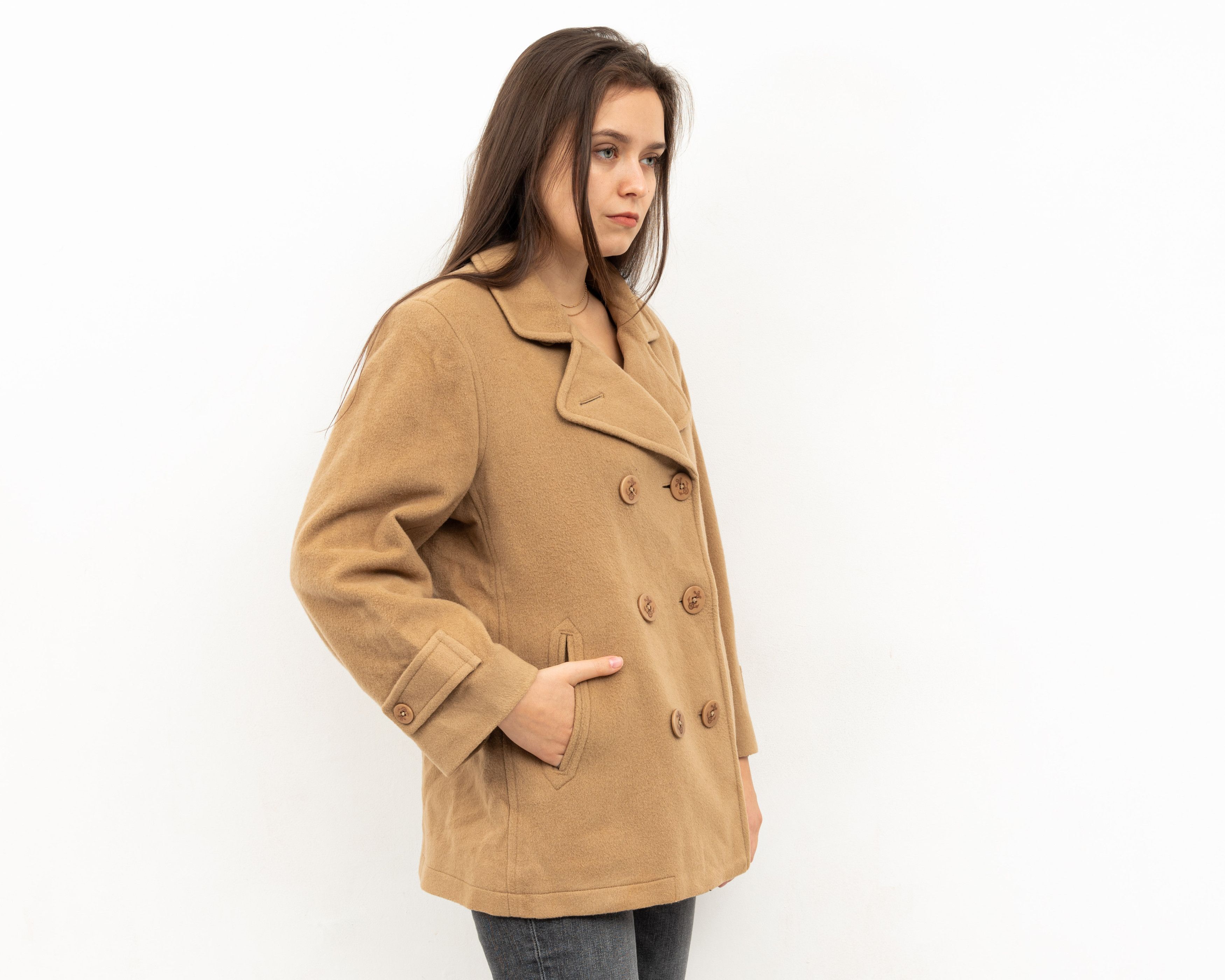 L.L. Bean × Vintage Vintage Bellandi Wool Jacket Naval Anchor buttons Coat Size S / US 4 / IT 40 - 4 Thumbnail