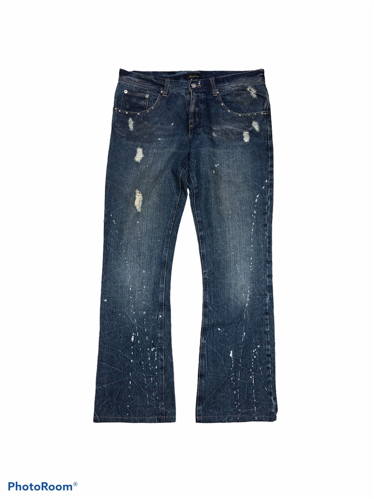 Other FLARED⚡️⚡️PLACE PLAN DISTRESSED PAINTED DENIM Size 33" - 1 Thumbnail