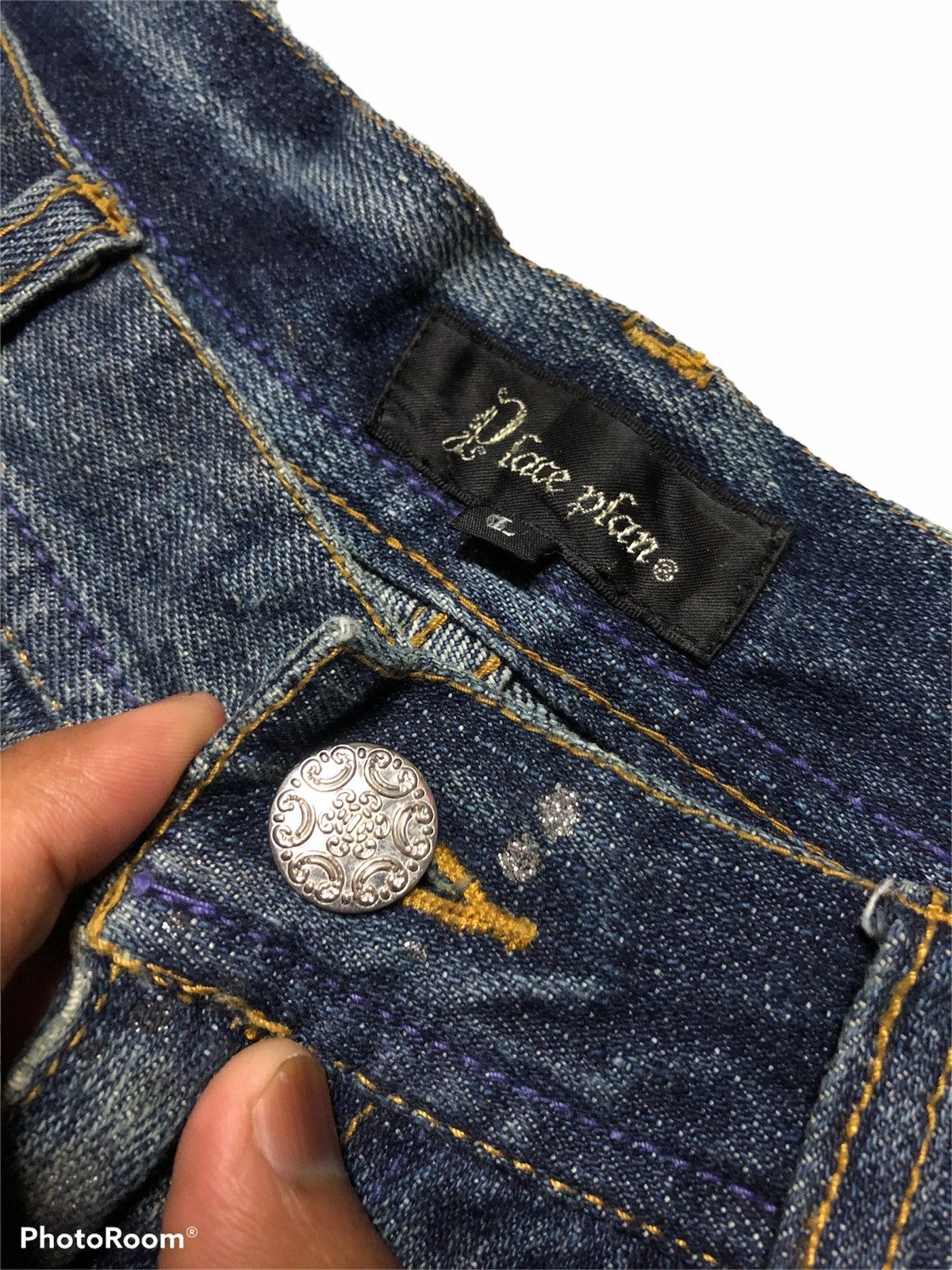 Other FLARED⚡️⚡️PLACE PLAN DISTRESSED PAINTED DENIM Size 33" - 4 Thumbnail