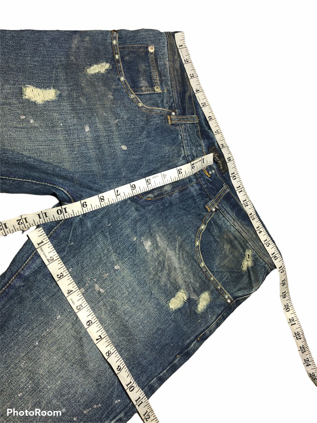 Other FLARED⚡️⚡️PLACE PLAN DISTRESSED PAINTED DENIM Size 33" - 6 Thumbnail