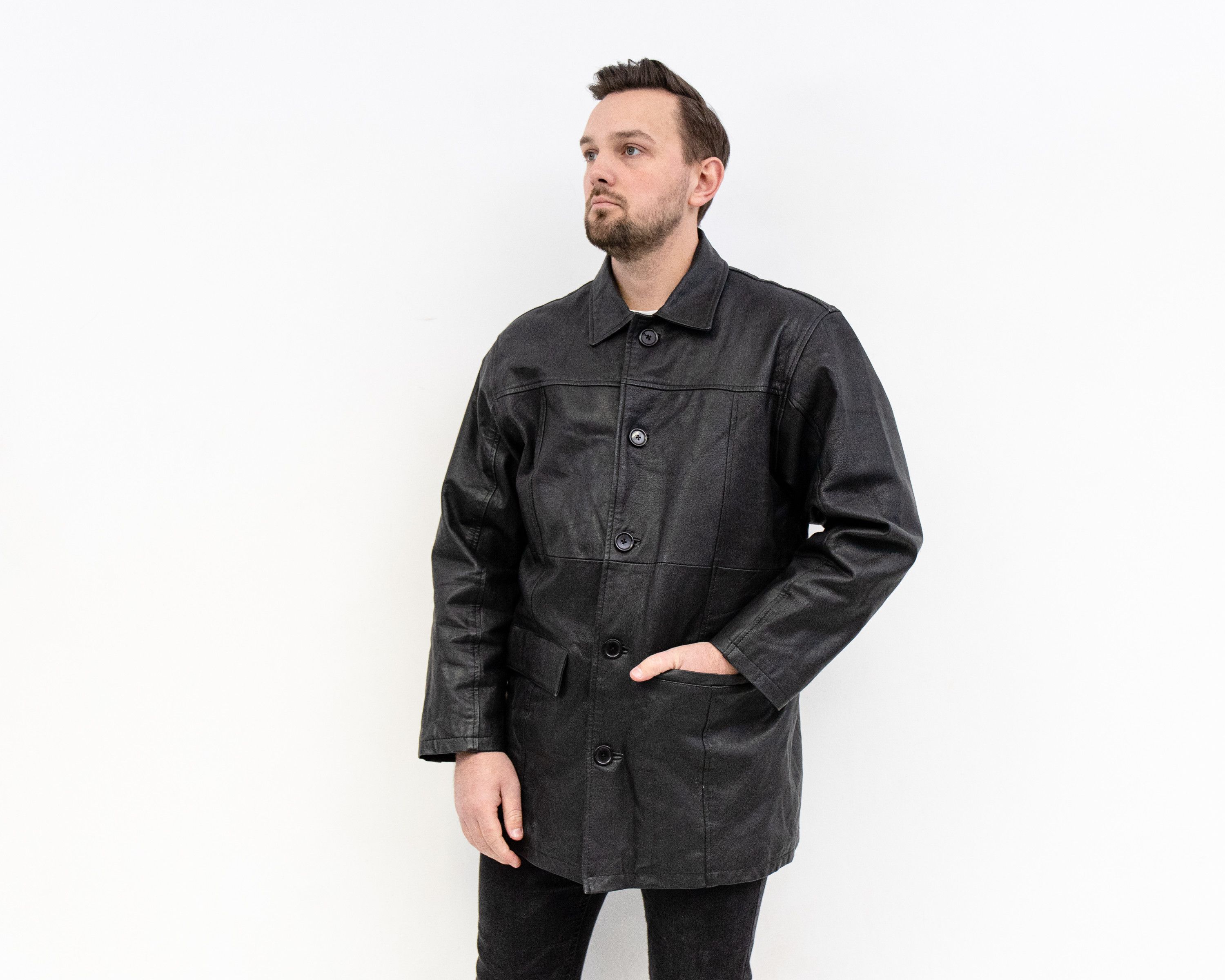 Martine Rose ROSS RIVER Genuine Goat Leather L Over Coat Jacket Blazer Size US L / EU 52-54 / 3 - 1 Thumbnail
