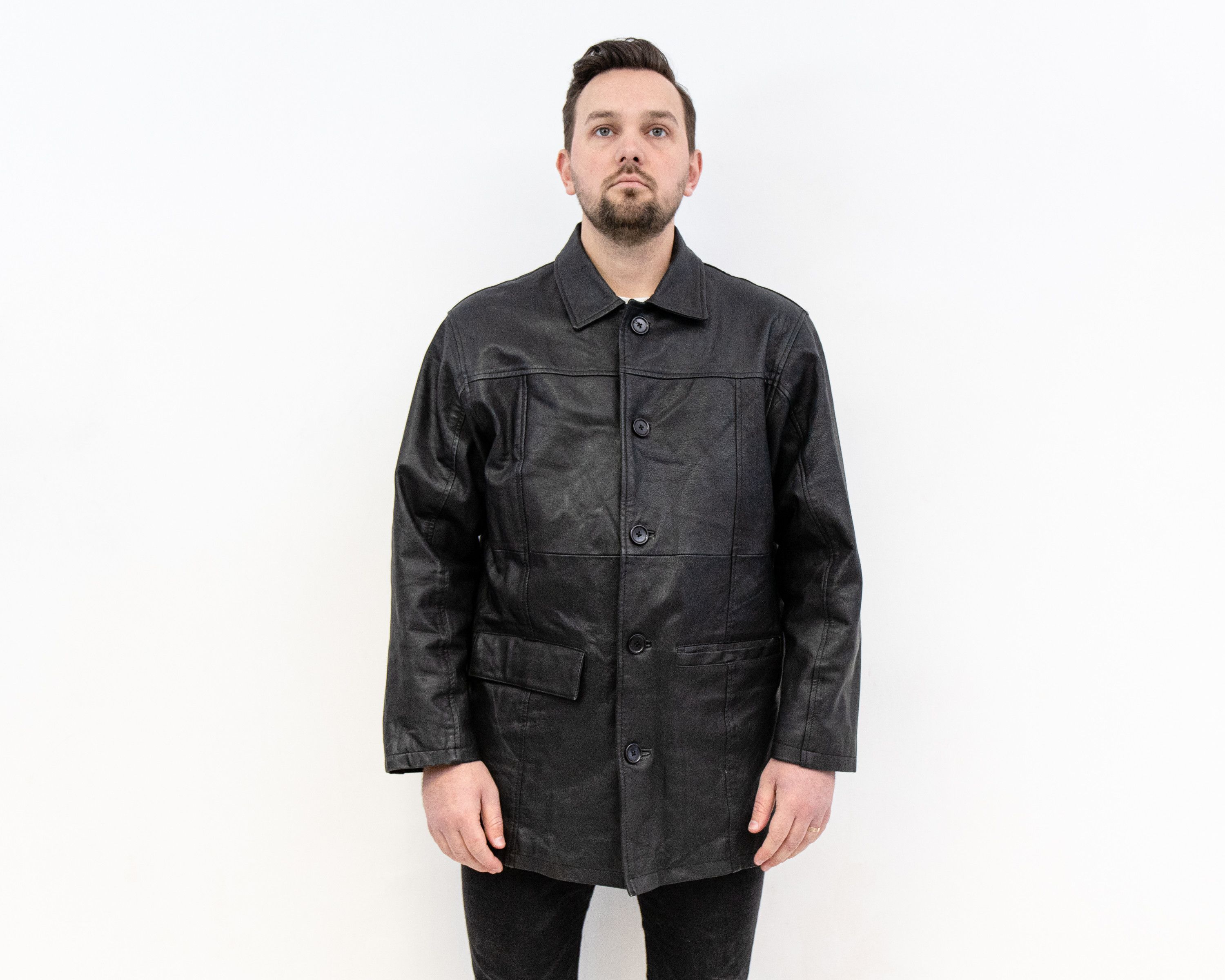Martine Rose ROSS RIVER Genuine Goat Leather L Over Coat Jacket Blazer Size US L / EU 52-54 / 3 - 3 Thumbnail