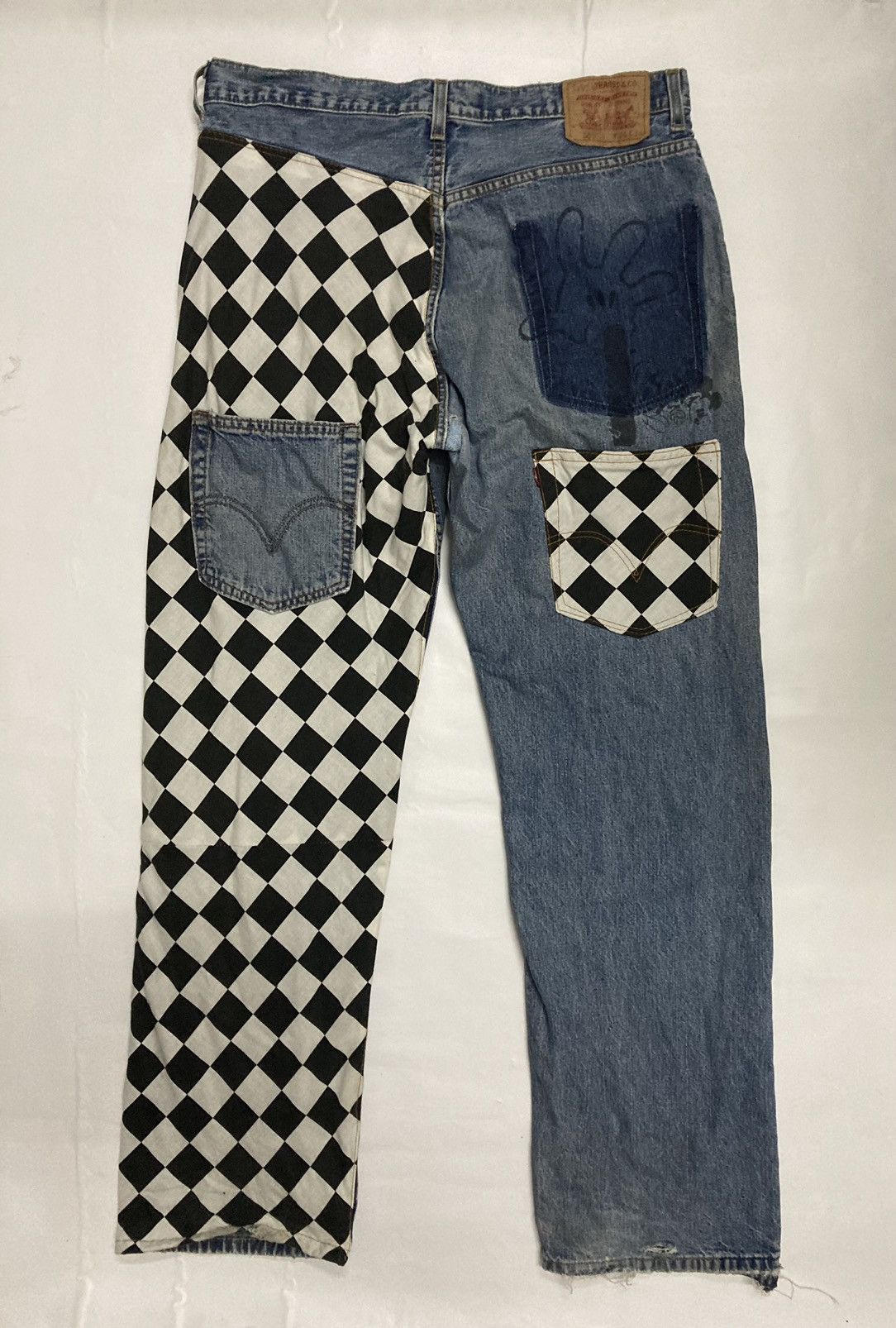 Levi's Levis 569 Loose Straight Fit Custom Distressed Jeans Size US 34 / EU 50 - 1 Thumbnail
