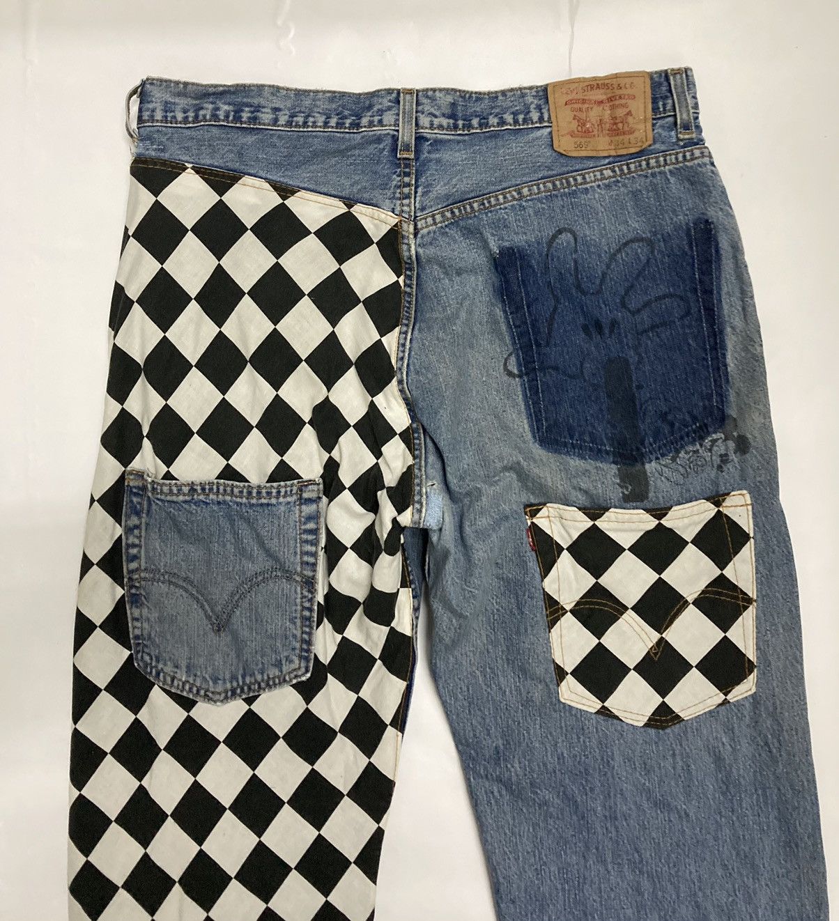 Levi's Levis 569 Loose Straight Fit Custom Distressed Jeans Size US 34 / EU 50 - 6 Thumbnail