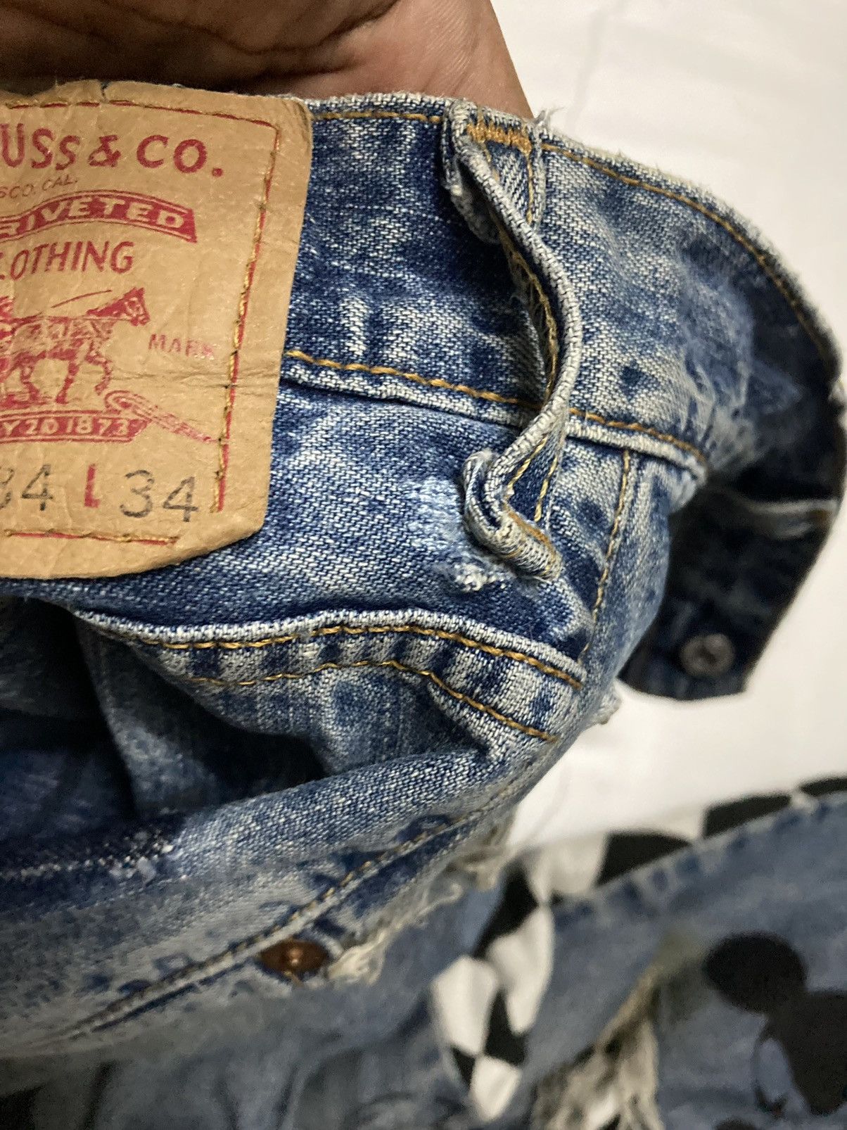 Levi's Levis 569 Loose Straight Fit Custom Distressed Jeans Size US 34 / EU 50 - 14 Thumbnail