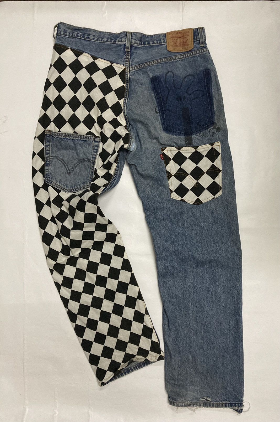 Levi's Levis 569 Loose Straight Fit Custom Distressed Jeans Size US 34 / EU 50 - 3 Thumbnail