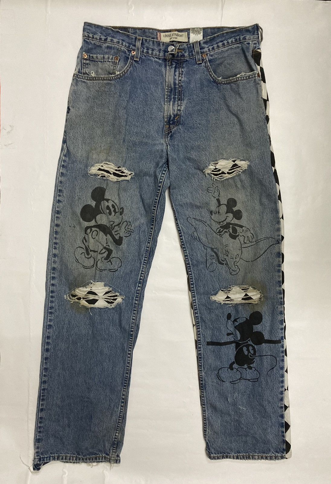 Levi's Levis 569 Loose Straight Fit Custom Distressed Jeans Size US 34 / EU 50 - 2 Thumbnail