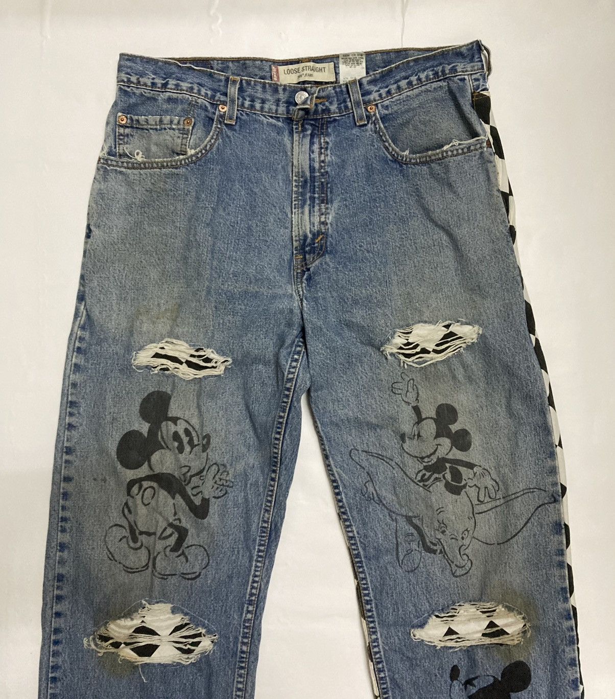 Levi's Levis 569 Loose Straight Fit Custom Distressed Jeans Size US 34 / EU 50 - 4 Thumbnail