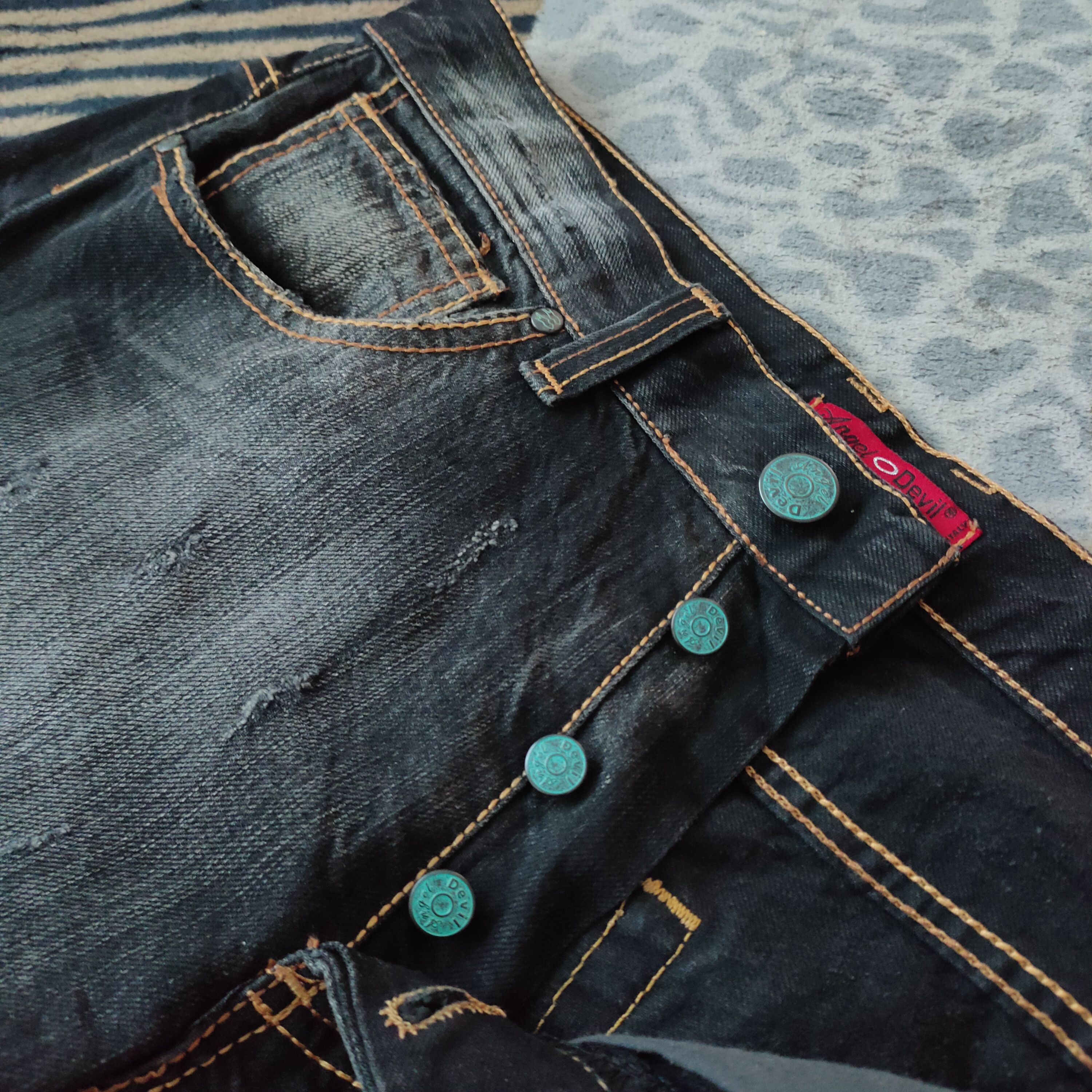 Japanese Brand angel devil distressed denim pants Size US 34 / EU 50 - 8 Thumbnail