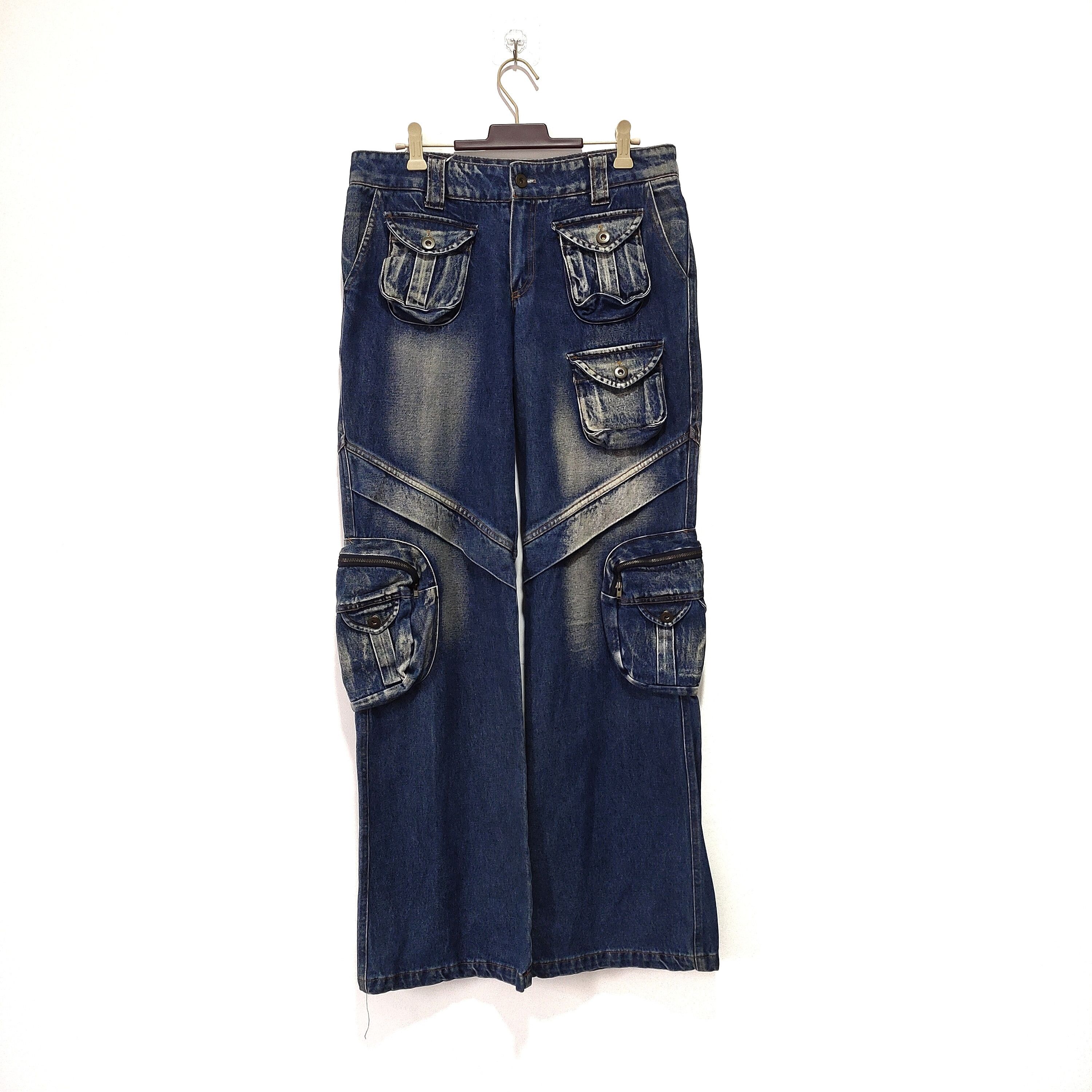 Japanese Brand Denim Pants Multipockets Tactical Indigo Size US 32 / EU 48 - 1 Thumbnail