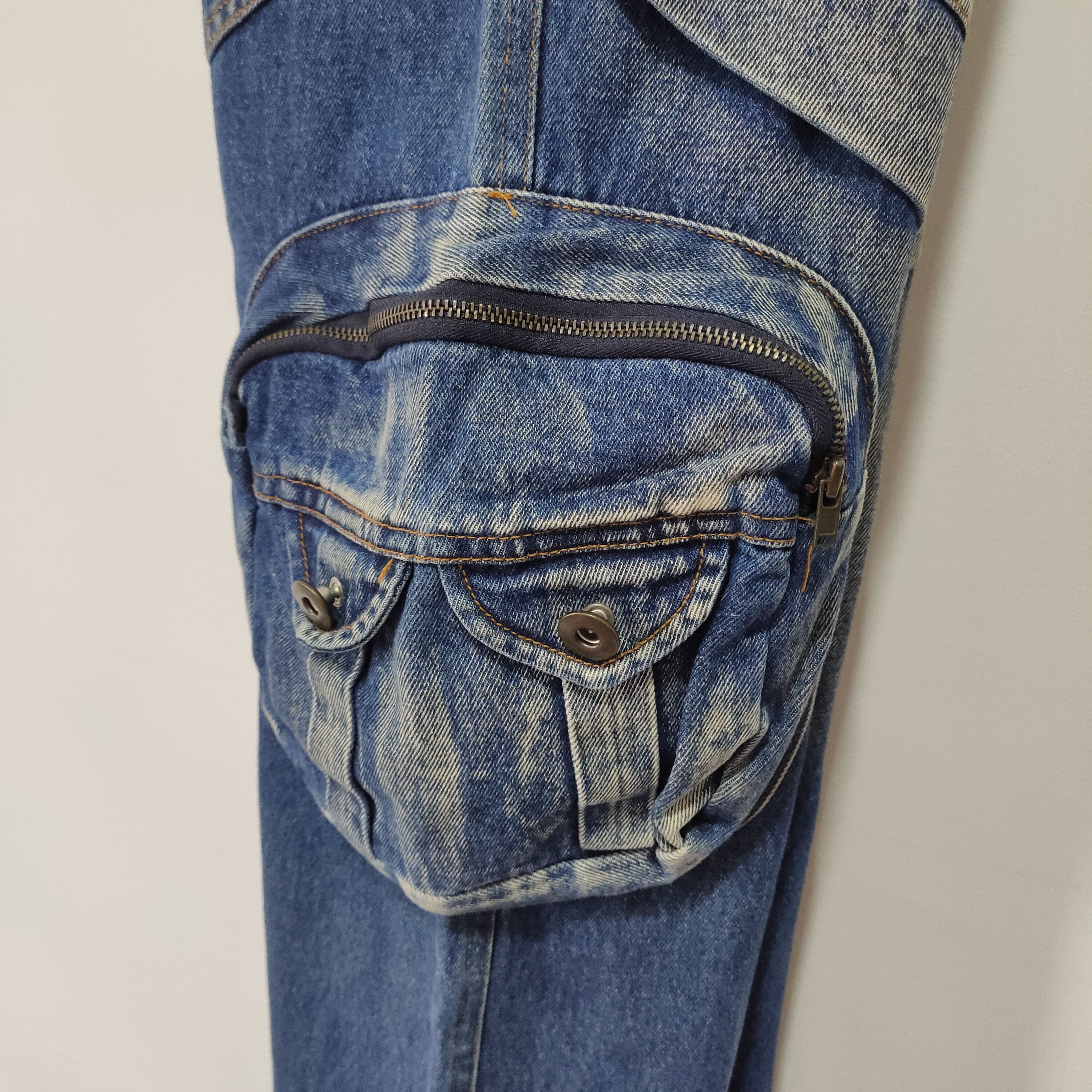 Japanese Brand Denim Pants Multipockets Tactical Indigo Size US 32 / EU 48 - 5 Thumbnail