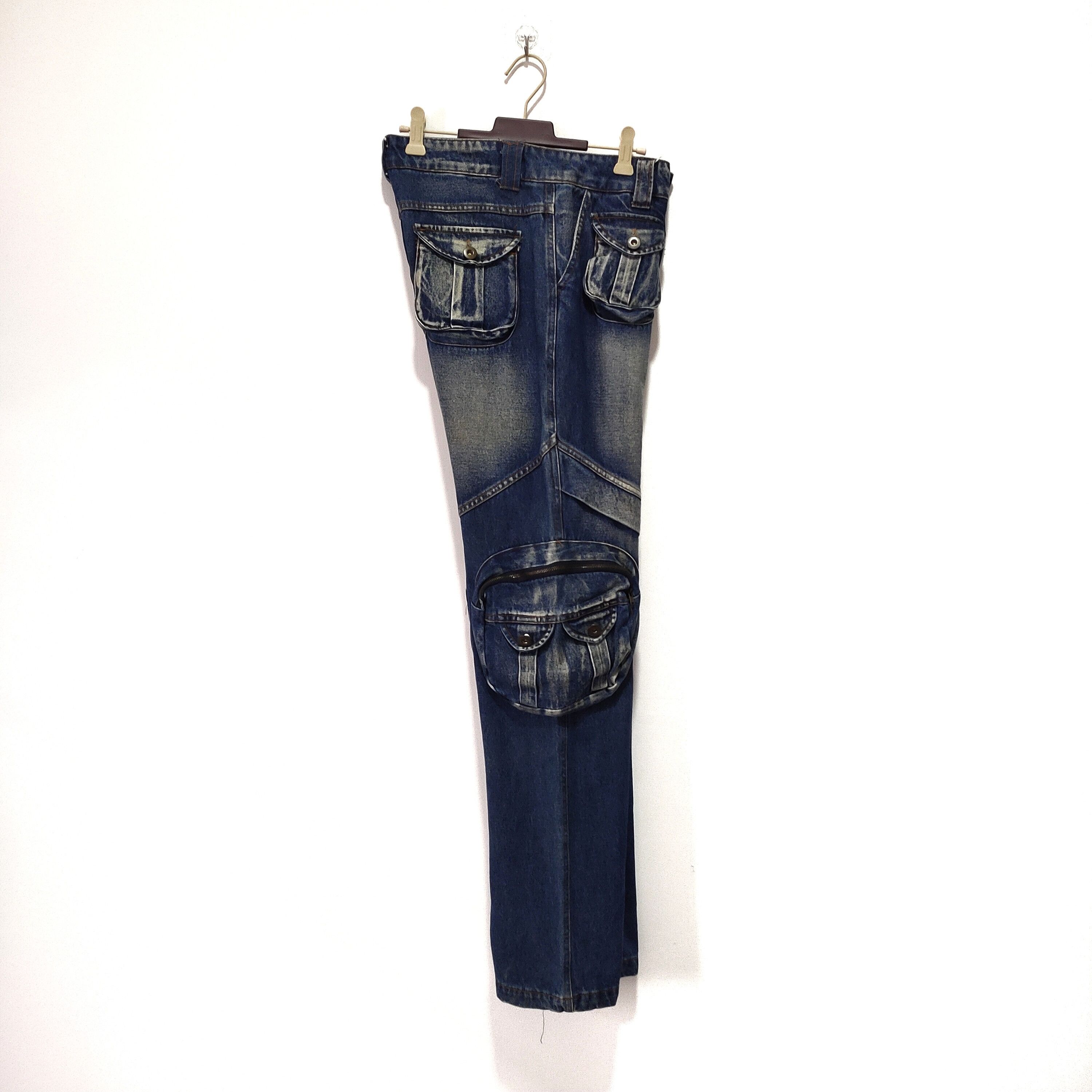 Japanese Brand Denim Pants Multipockets Tactical Indigo Size US 32 / EU 48 - 4 Thumbnail