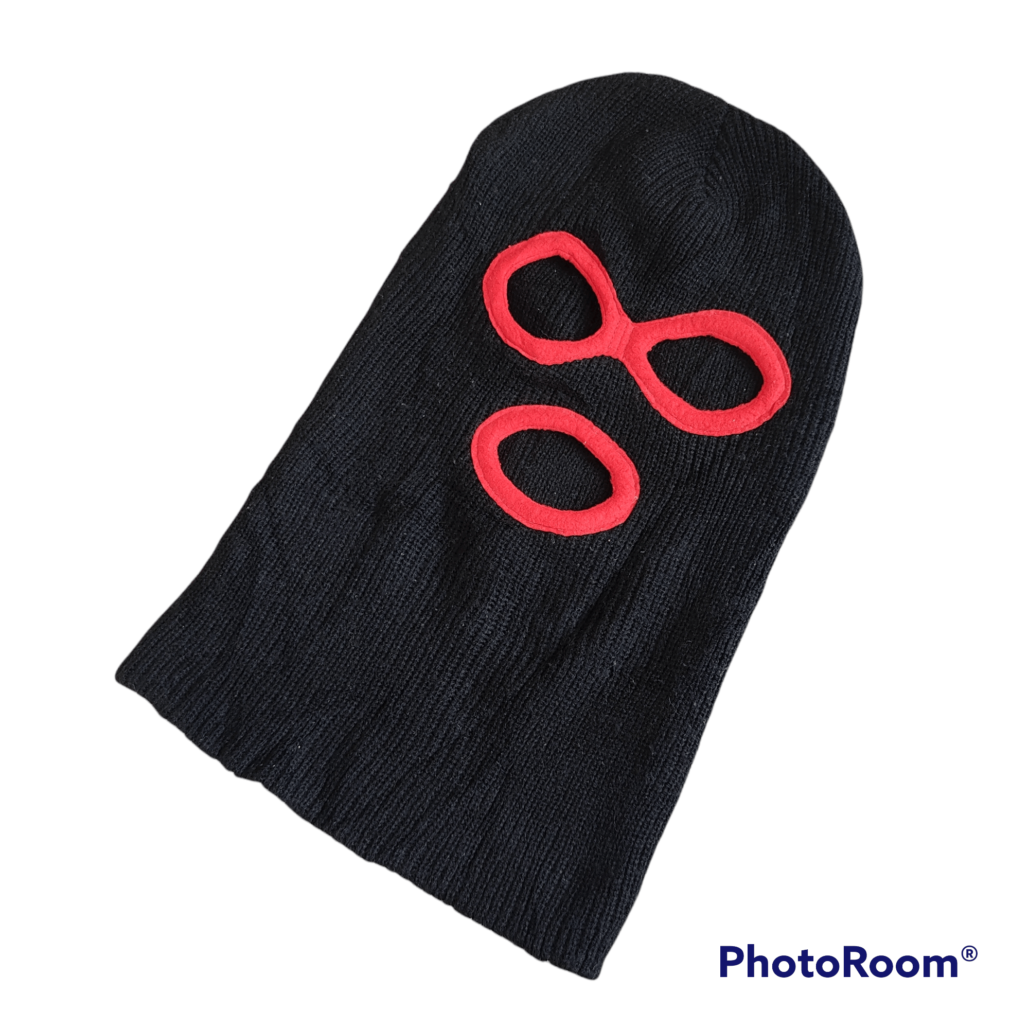 Japanese Brand Three Hole Balaclava Face Mask in Black and Red Size ONE SIZE - 4 Thumbnail