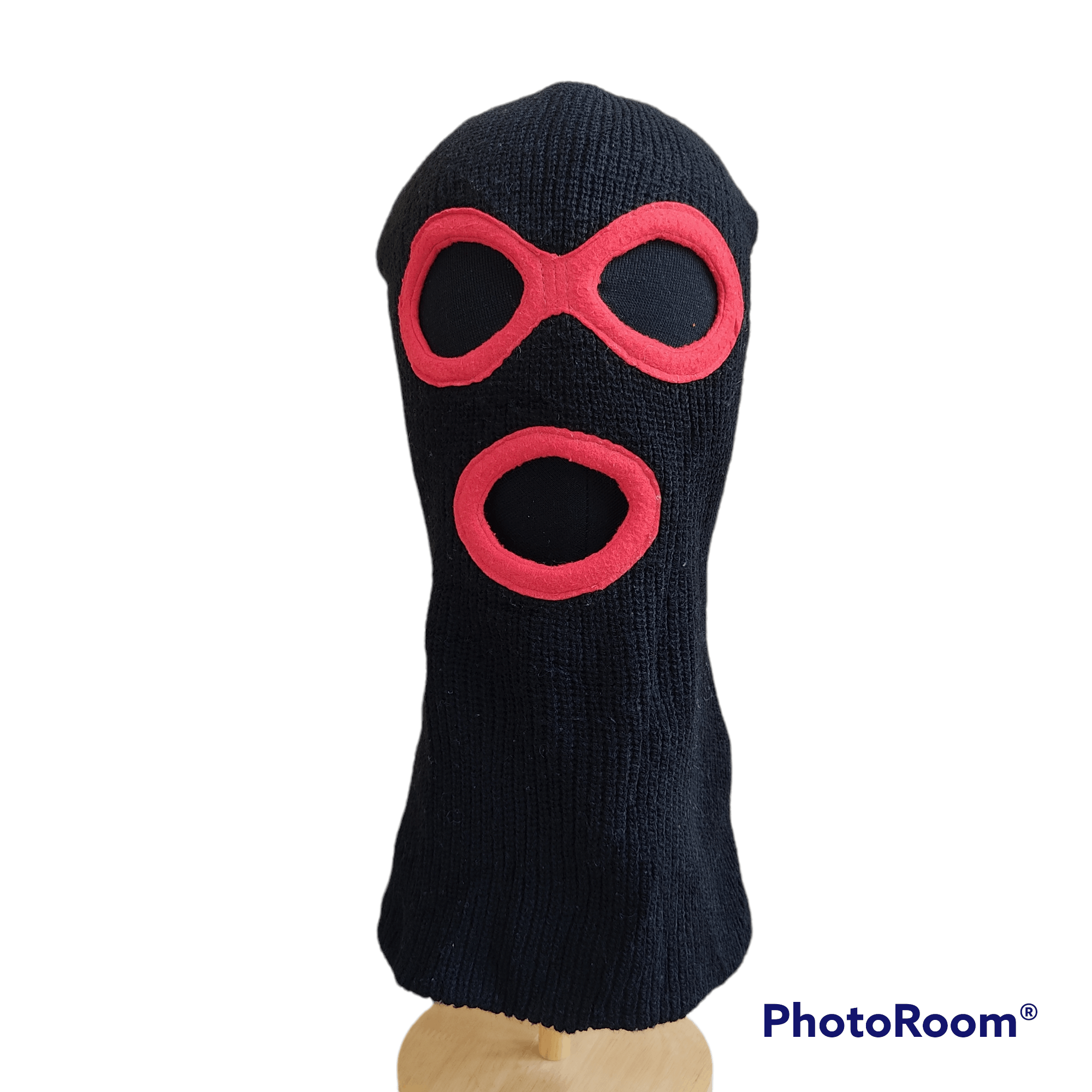 Japanese Brand Three Hole Balaclava Face Mask in Black and Red Size ONE SIZE - 1 Thumbnail