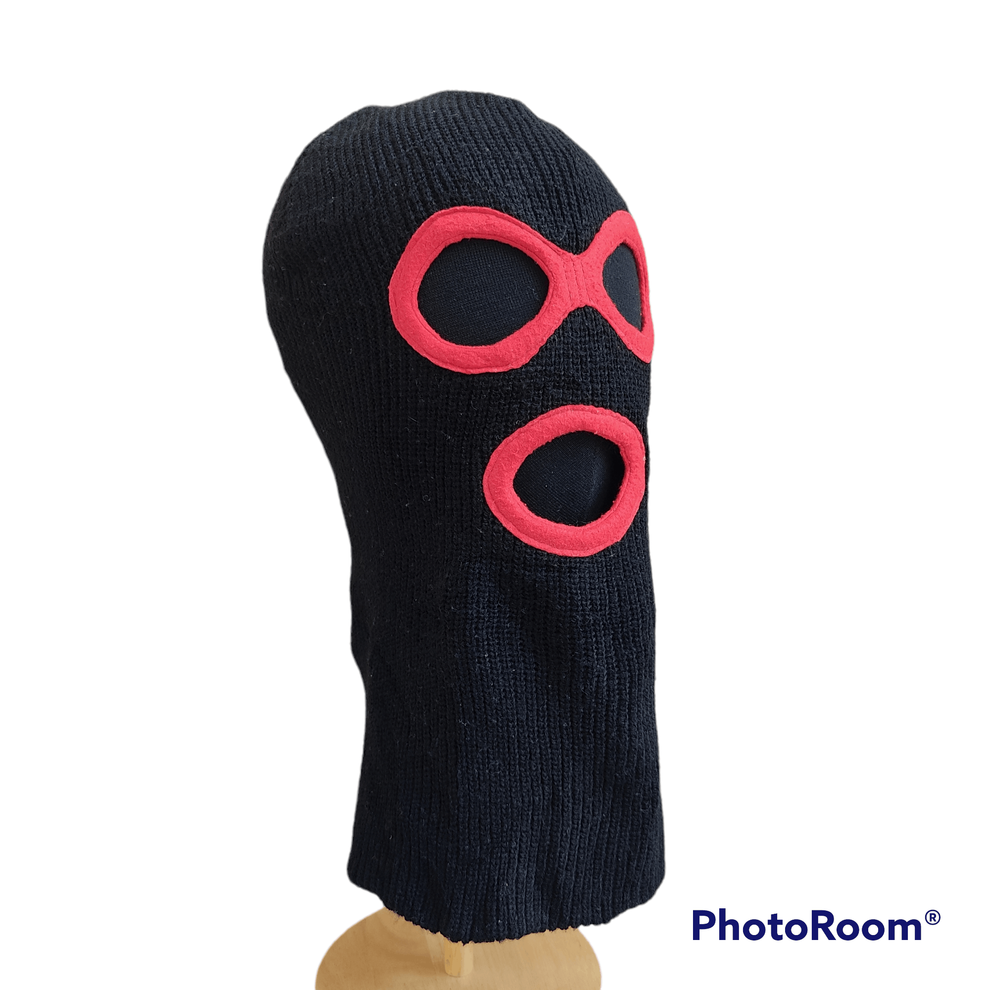 Japanese Brand Three Hole Balaclava Face Mask in Black and Red Size ONE SIZE - 2 Thumbnail