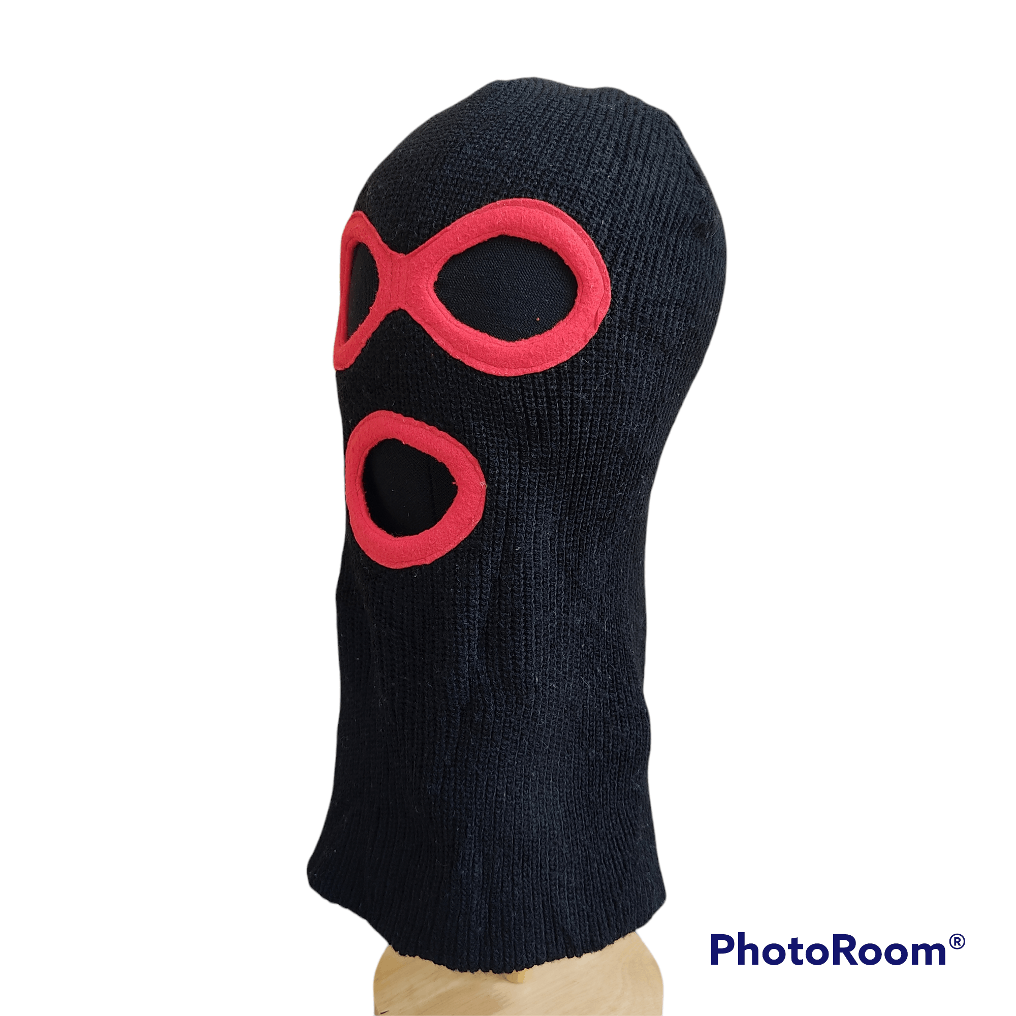 Japanese Brand Three Hole Balaclava Face Mask in Black and Red Size ONE SIZE - 3 Thumbnail