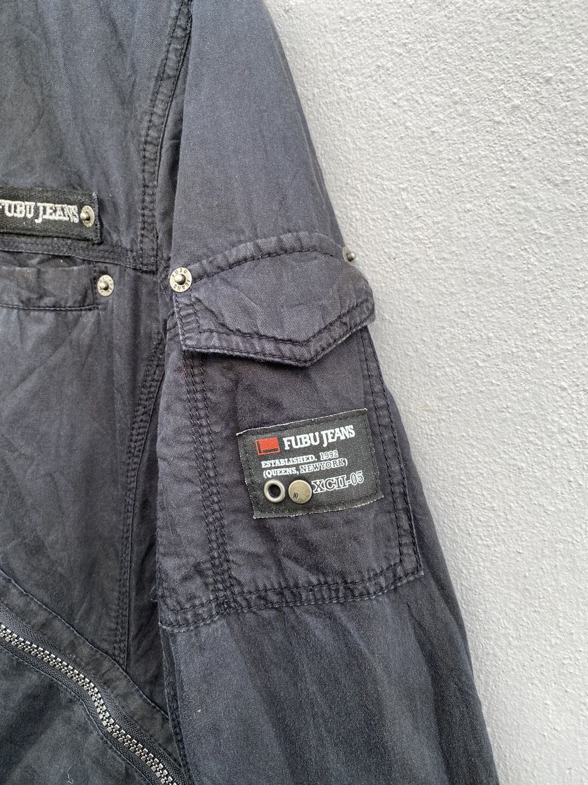 Fubu 💥FUBU JEANS Multipockets Faded Style Jacket Size L / US 10 / IT 46 - 3 Thumbnail