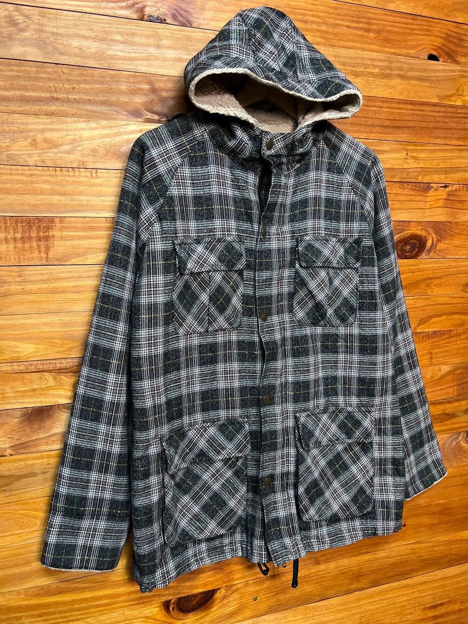 Japanese Brand NANEA COMPANY WOOL PLAID HOODIE JACKET Size US S / EU 44-46 / 1 - 2 Thumbnail