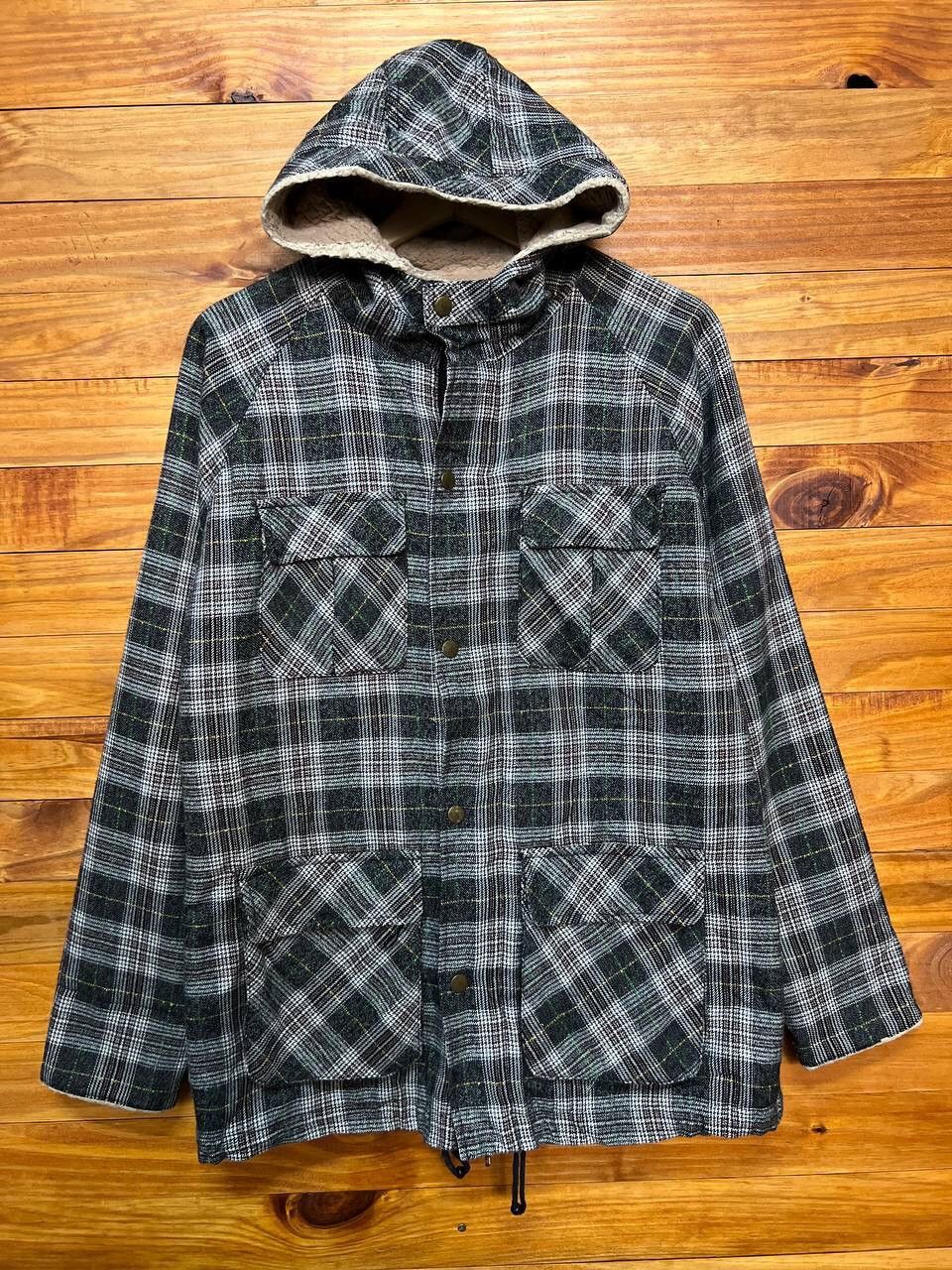 Japanese Brand NANEA COMPANY WOOL PLAID HOODIE JACKET Size US S / EU 44-46 / 1 - 1 Thumbnail