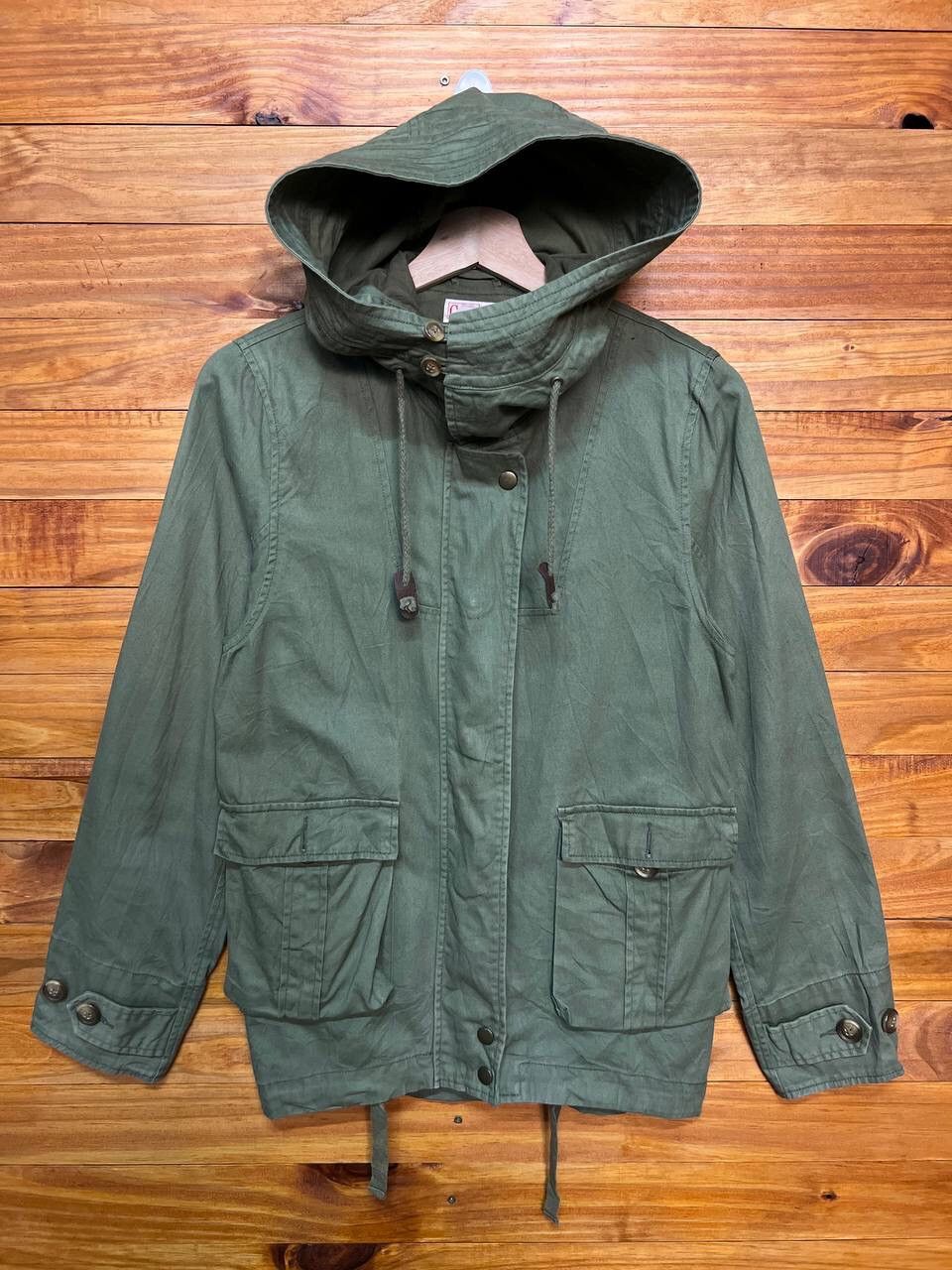 image of Coen Army Green Hoodie Jacket, Men's (Size Small)