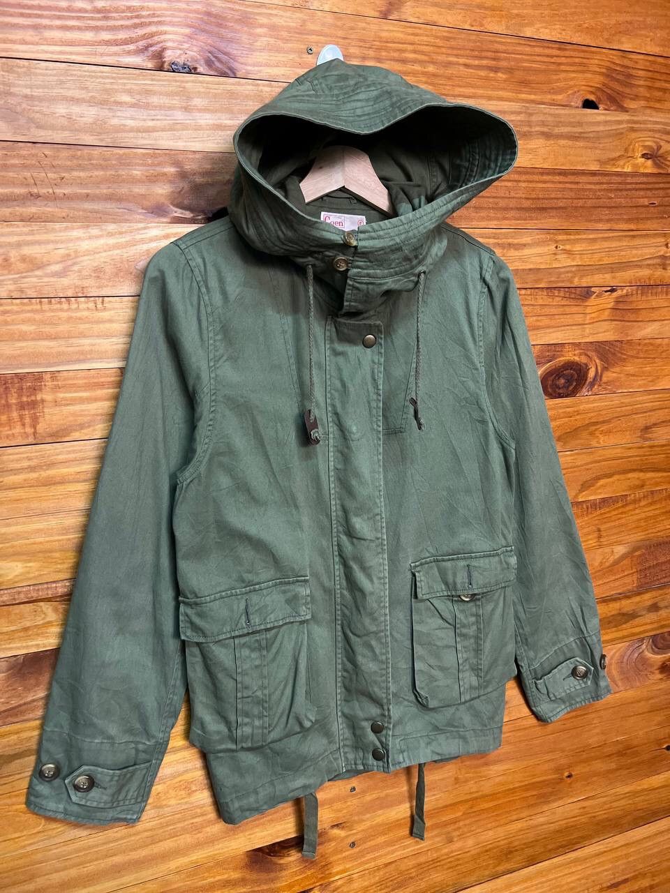 Japanese Brand COEN ARMY GREEN HOODIE JACKET Size US S / EU 44-46 / 1 - 2 Thumbnail