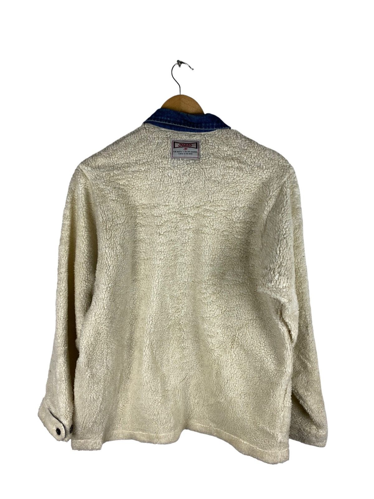 Naked & Famous Naked Japan Sherpa Fleece Jacket with Denim Collar Outerwear Size US M / EU 48-50 / 2 - 2 Thumbnail