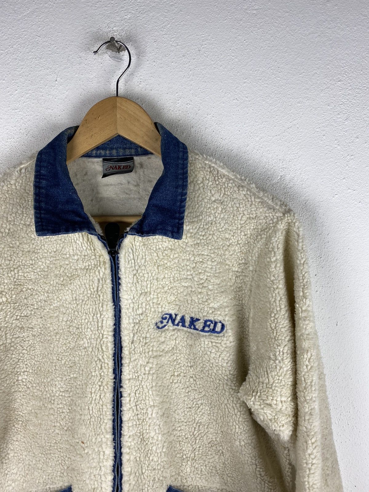 Naked & Famous Naked Japan Sherpa Fleece Jacket with Denim Collar Outerwear Size US M / EU 48-50 / 2 - 3 Thumbnail