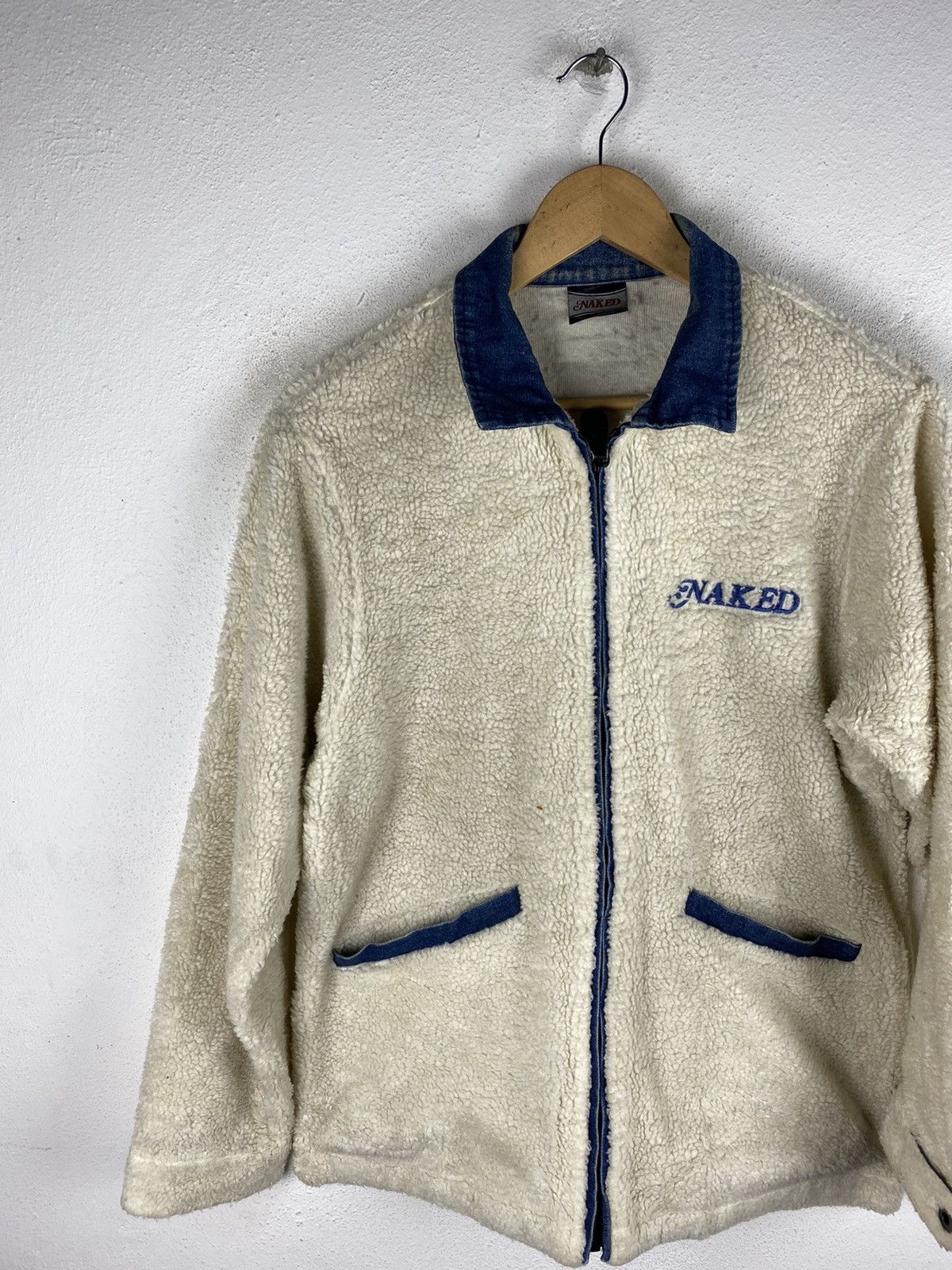 Naked & Famous Naked Japan Sherpa Fleece Jacket with Denim Collar Outerwear Size US M / EU 48-50 / 2 - 6 Thumbnail