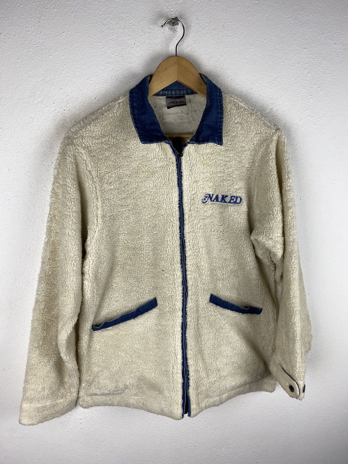 Naked & Famous Naked Japan Sherpa Fleece Jacket with Denim Collar Outerwear Size US M / EU 48-50 / 2 - 4 Thumbnail