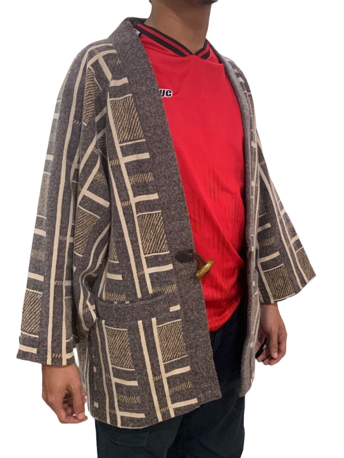 Japanese Brand 🇯🇵Japanese Traditional Kimono Wool Jacket Size US M / EU 48-50 / 2 - 5 Thumbnail