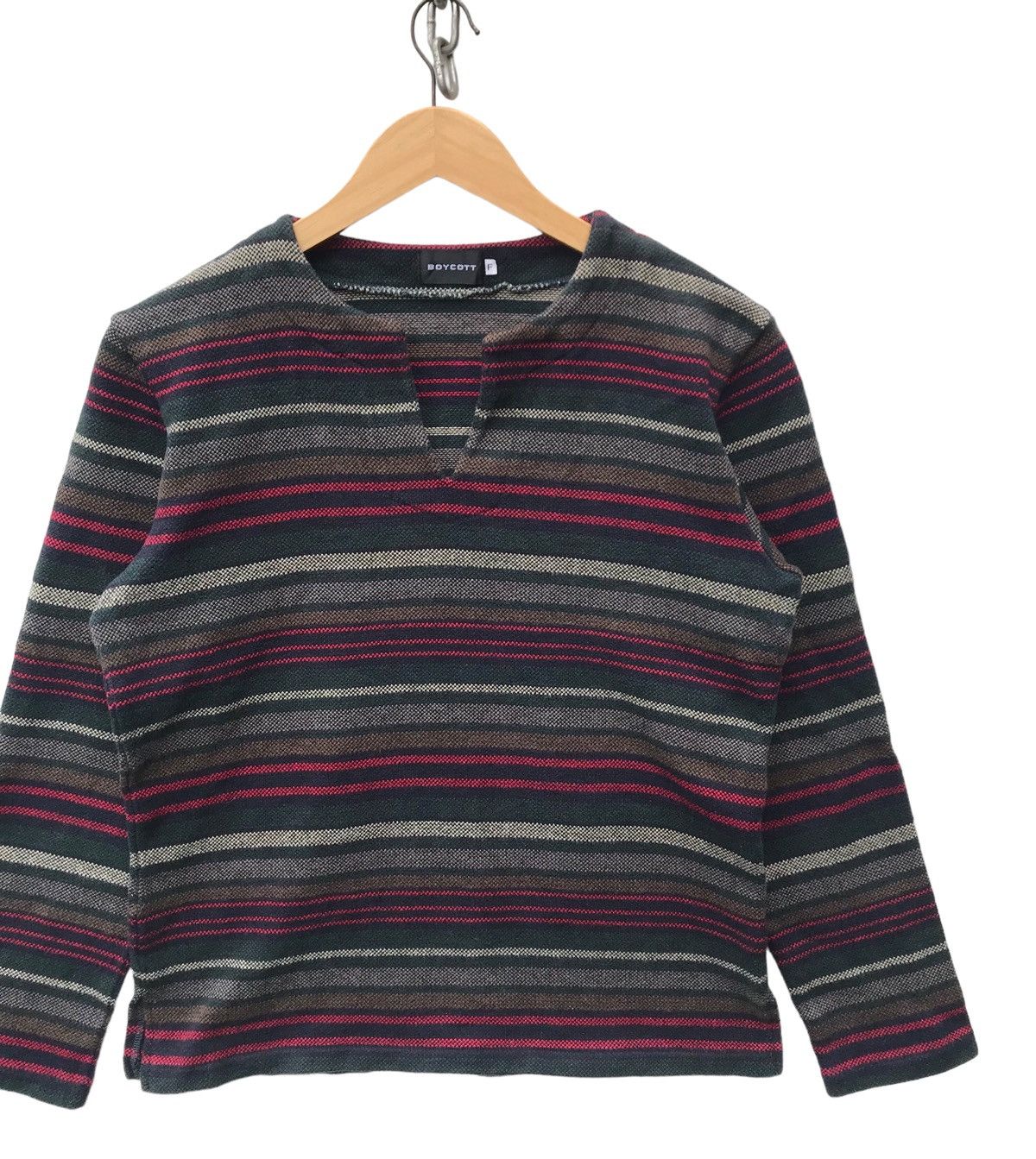 Boycott Boycott Multicolor Grunge Stripe Longsleeve Heavy Shirt Size US M / EU 48-50 / 2 - 3 Thumbnail