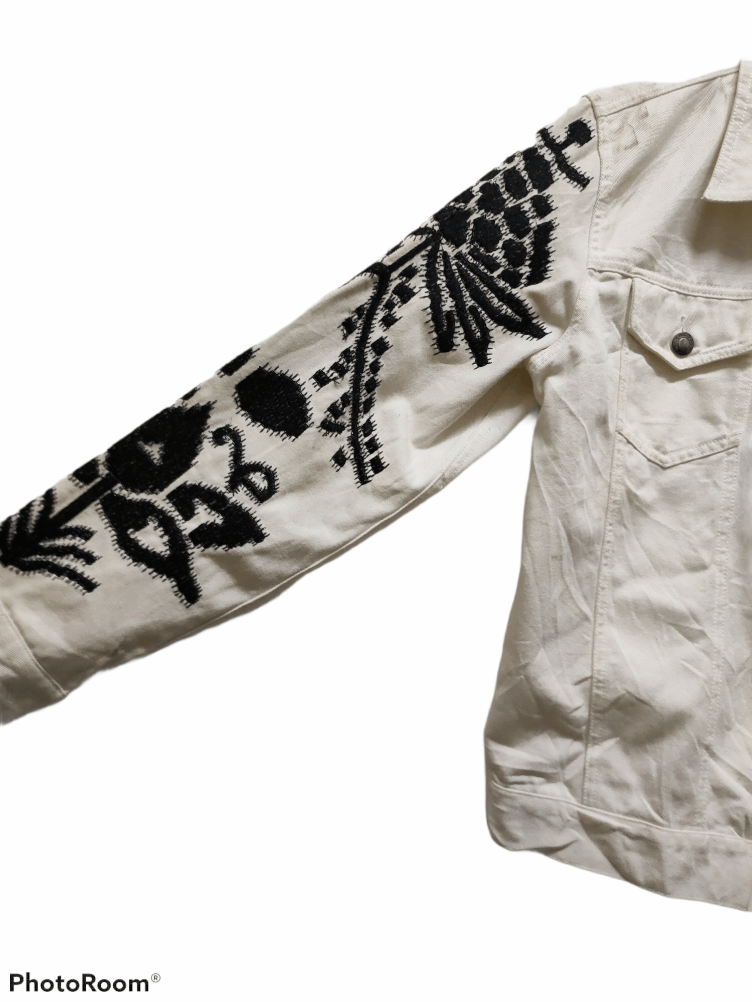 Vintage Chicos jacket jeans denim Western embroidered sleeve Size US M / EU 48-50 / 2 - 3 Thumbnail