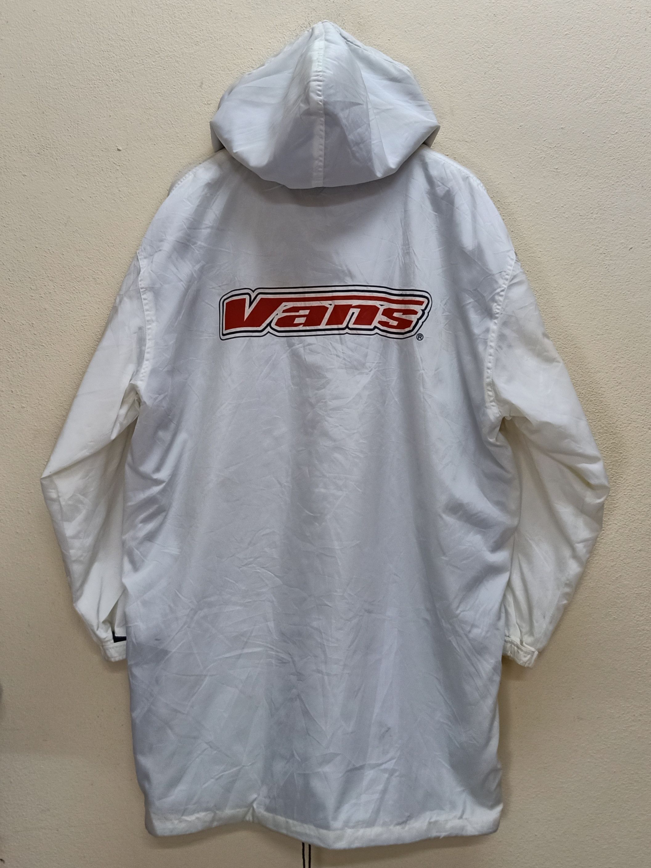 Vans × Vintage VANS Vintage Big Logo Beige White Hoodie Winter Parka Size US L / EU 52-54 / 3 - 2 Thumbnail