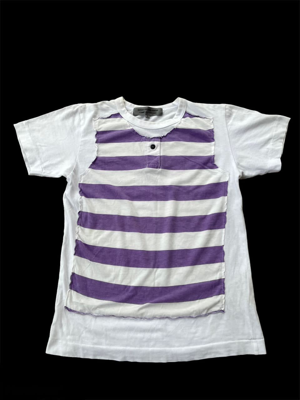 Comme des Garcons × Comme des Garcons Homme Plus × Japanese Brand AD2013 Comme Des Garcons Stripe Patchwork Tee Size US S / EU 44-46 / 1 - 1 Thumbnail