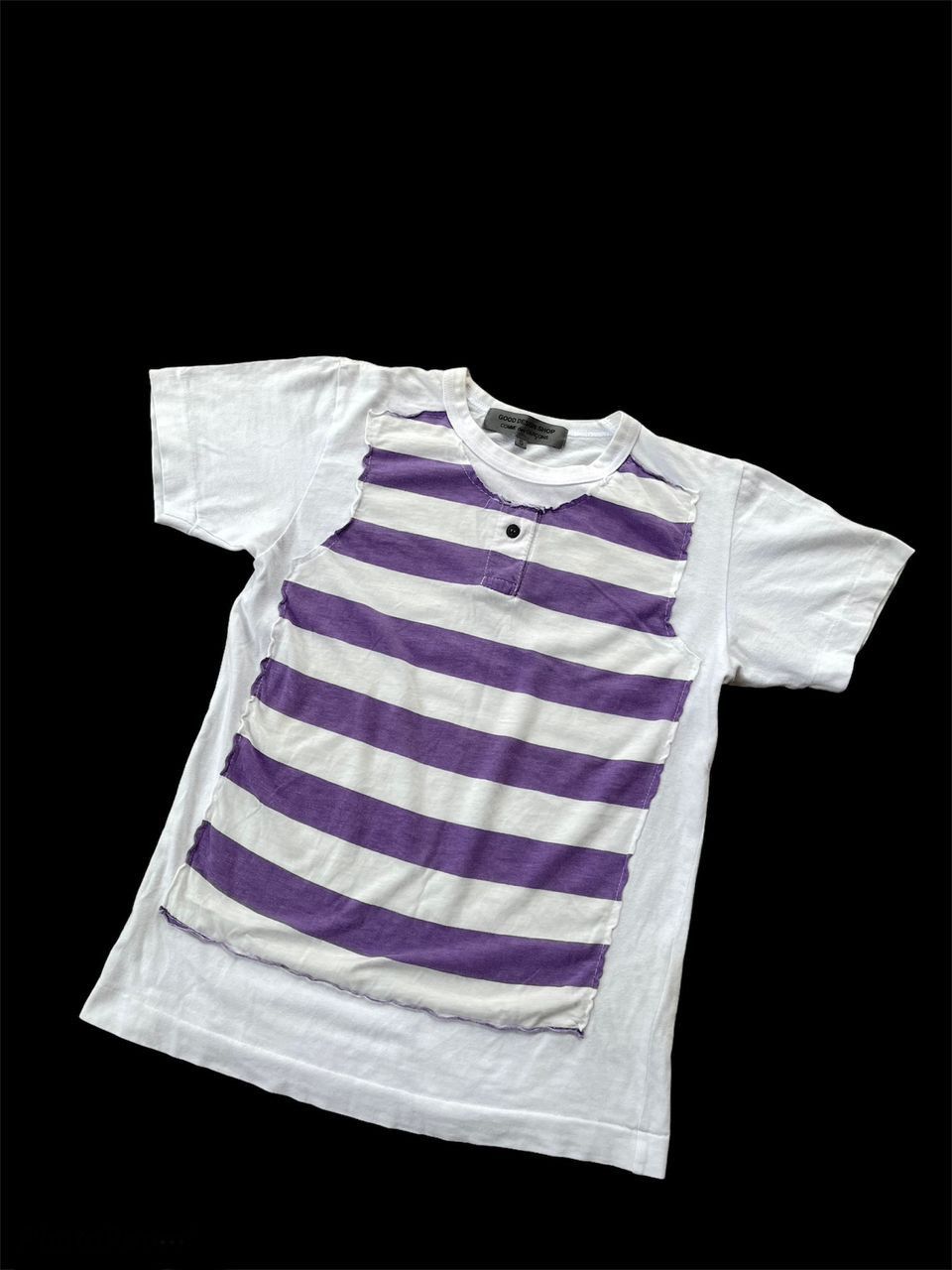 Comme des Garcons × Comme des Garcons Homme Plus × Japanese Brand AD2013 Comme Des Garcons Stripe Patchwork Tee Size US S / EU 44-46 / 1 - 3 Thumbnail