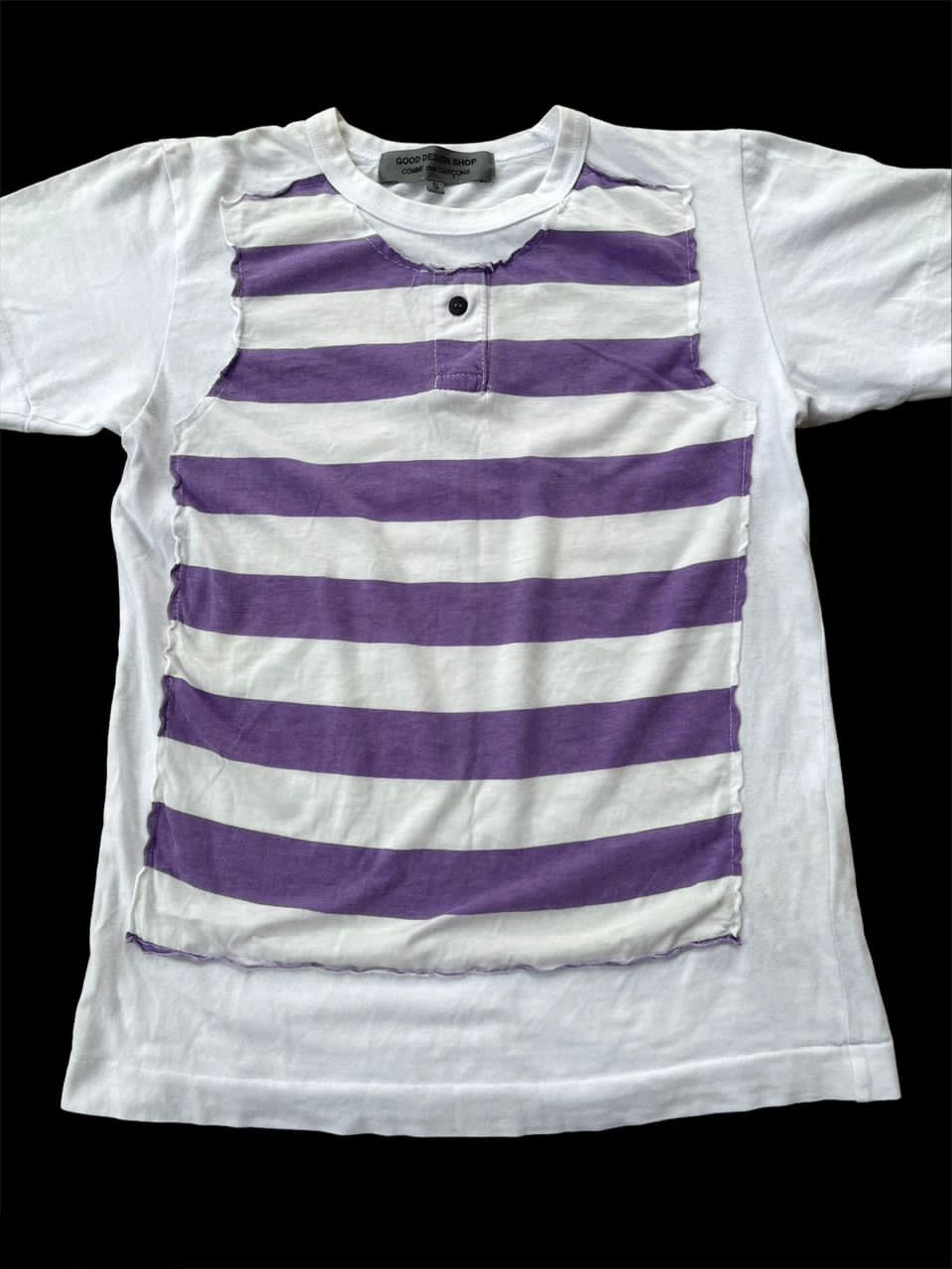 Comme des Garcons × Comme des Garcons Homme Plus × Japanese Brand AD2013 Comme Des Garcons Stripe Patchwork Tee Size US S / EU 44-46 / 1 - 4 Thumbnail