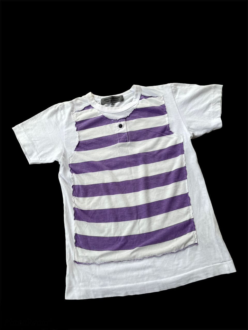 Comme des Garcons × Comme des Garcons Homme Plus × Japanese Brand AD2013 Comme Des Garcons Stripe Patchwork Tee Size US S / EU 44-46 / 1 - 2 Thumbnail