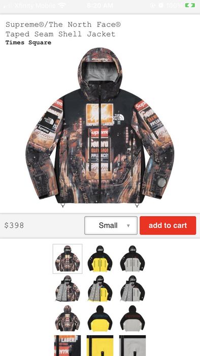 Supreme The North Face Taped Seam Shell Jacket Times Square